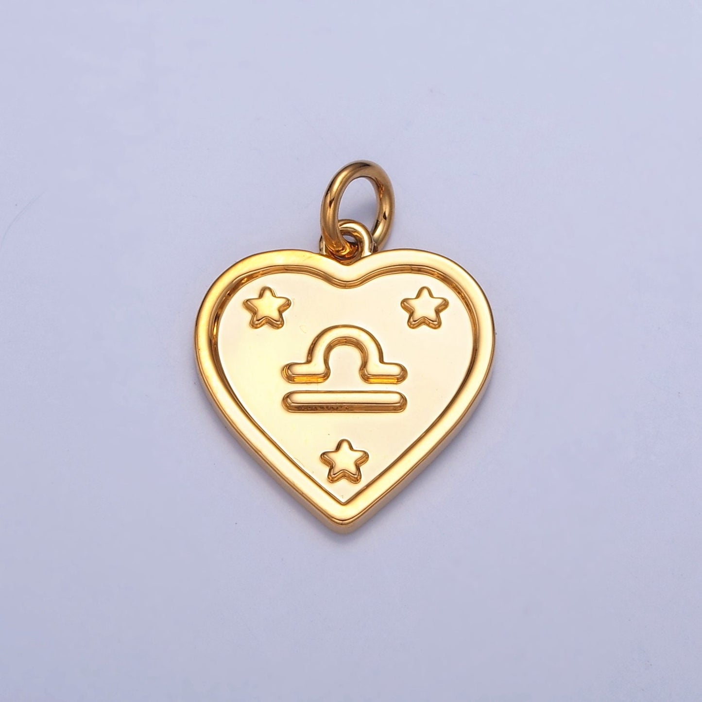 Small Heart-Shaped Zodiac Charms 24k Gold-Filled Astrological Zodiac Signs, Zodiac Symbols, Birthday, Add on Horoscope Charm A1451-A1456