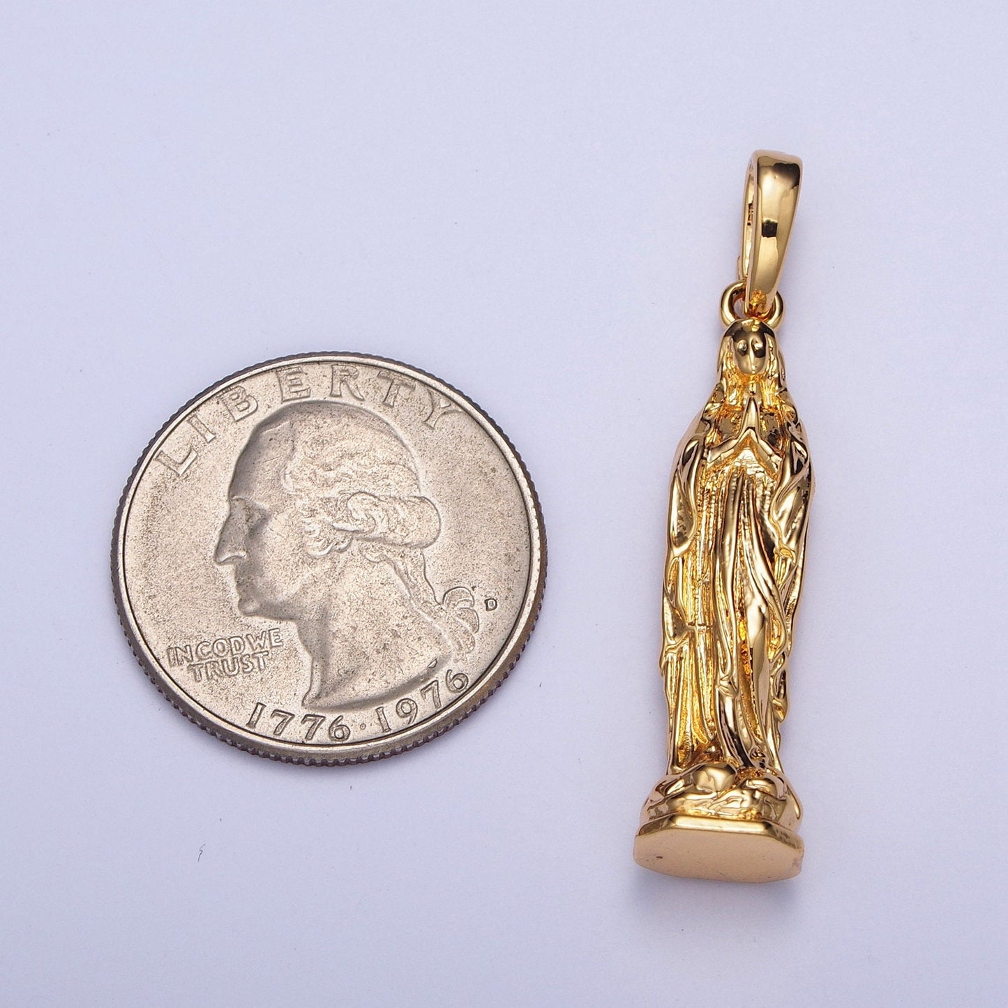 24K Gold Filled Virgin Mary Trophy Pendant Our Lady Guadalupe For Jewelry Necklace Making | X-441