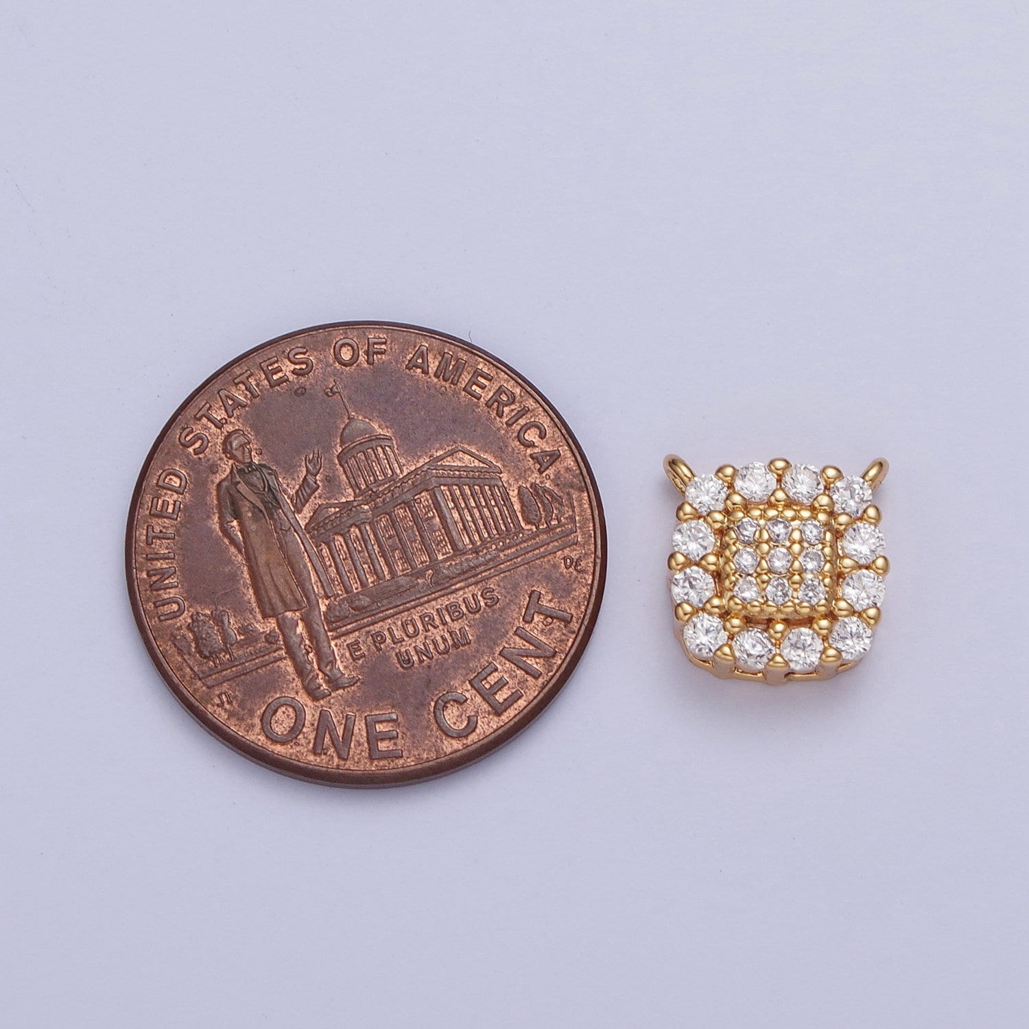 24K Gold Filled Dainty Square Micro Pave CZ Link Connector, Bracelet Necklace Earring Findings | F-605