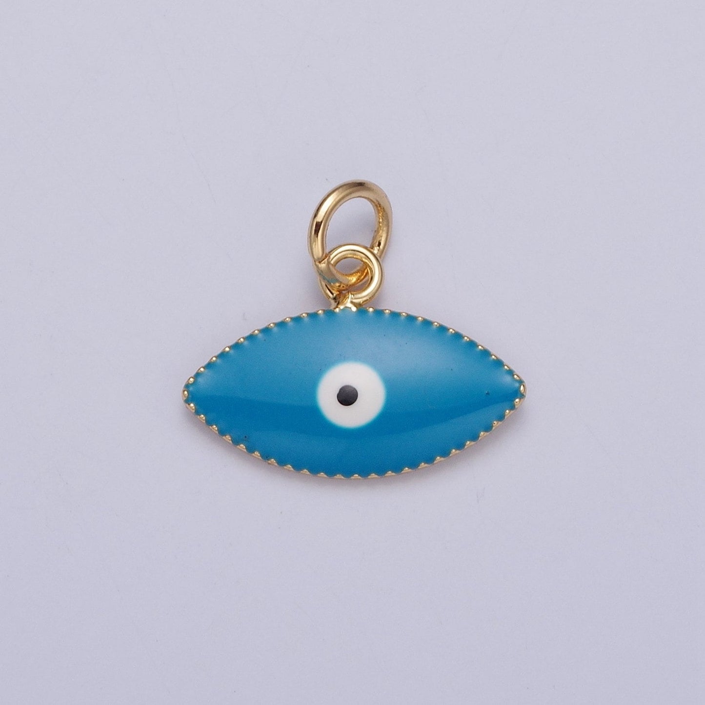Dainty 24K Gold Enamel Evil Eyes Pendant, 3 Colors 24K Gold Plated| DIY Amulet Charm Add on Necklace Bracelet | X-120, X-121, X-122