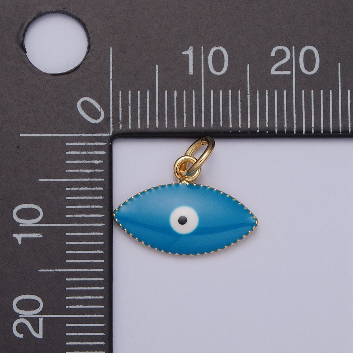 Dainty 24K Gold Enamel Evil Eyes Pendant, 3 Colors 24K Gold Plated| DIY Amulet Charm Add on Necklace Bracelet | X-120, X-121, X-122