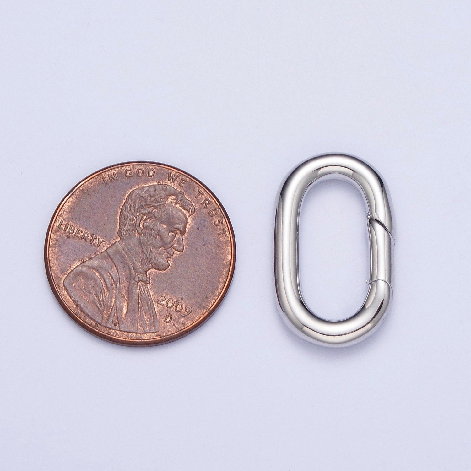 Oval Spring Clasp, Gold Silver Spring Carabiner Clasp, Dainty Minimalist Clasp for Jewelry Making | L-818, L-819