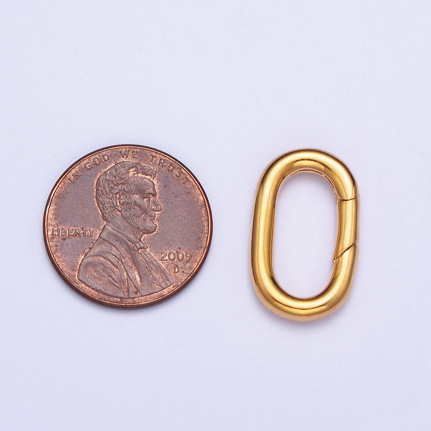 Oval Spring Clasp, Gold Silver Spring Carabiner Clasp, Dainty Minimalist Clasp for Jewelry Making | L-818, L-819