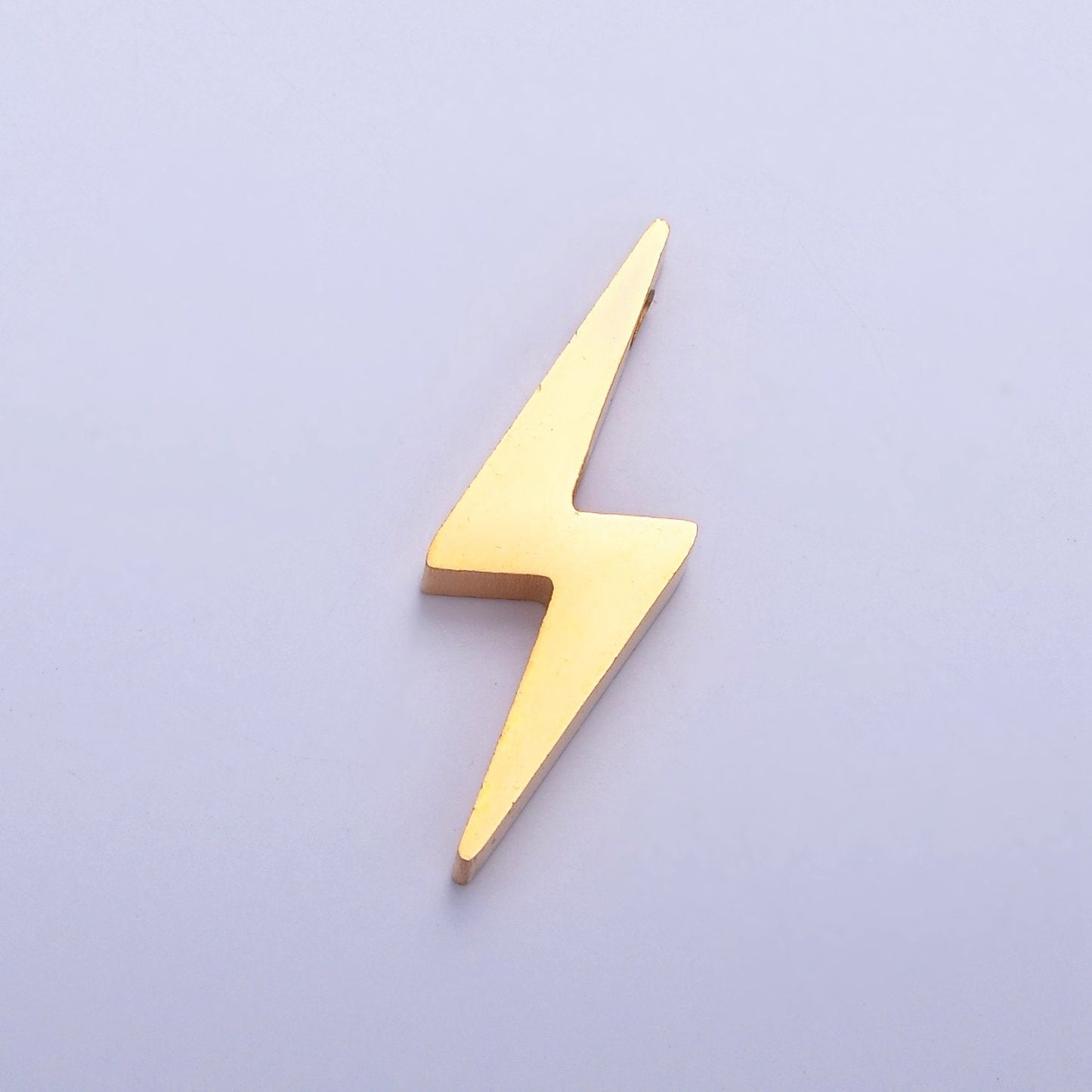 Stainless Steel Thunder Lightning Bolt Charm, Gold Silver Hole Spacer Bead, for DIY Jewelry European Charms Beaded Bracelet | W-837, W-838