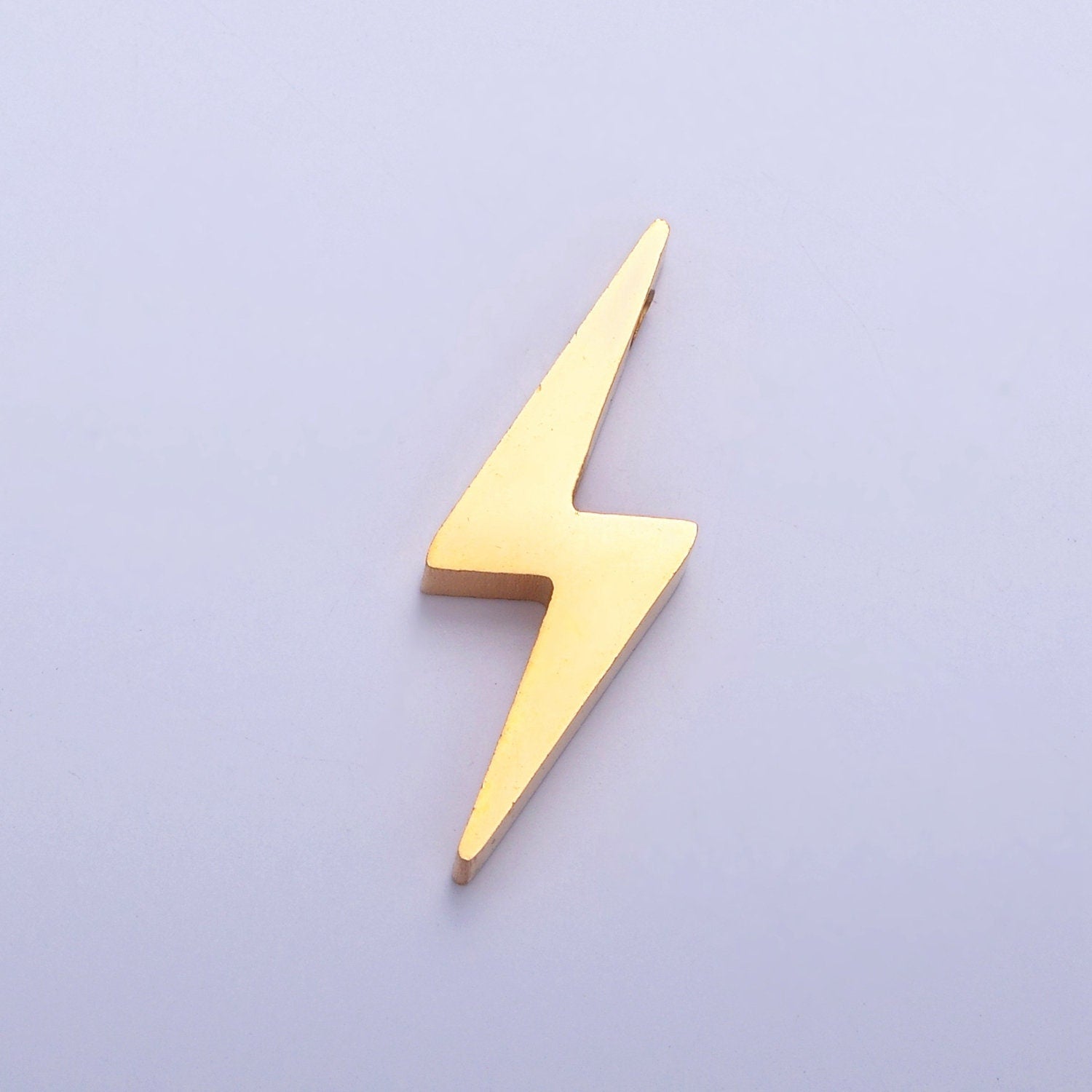 Stainless Steel Thunder Lightning Bolt Charm, Gold Silver Hole Spacer Bead, for DIY Jewelry European Charms Beaded Bracelet | W-837, W-838