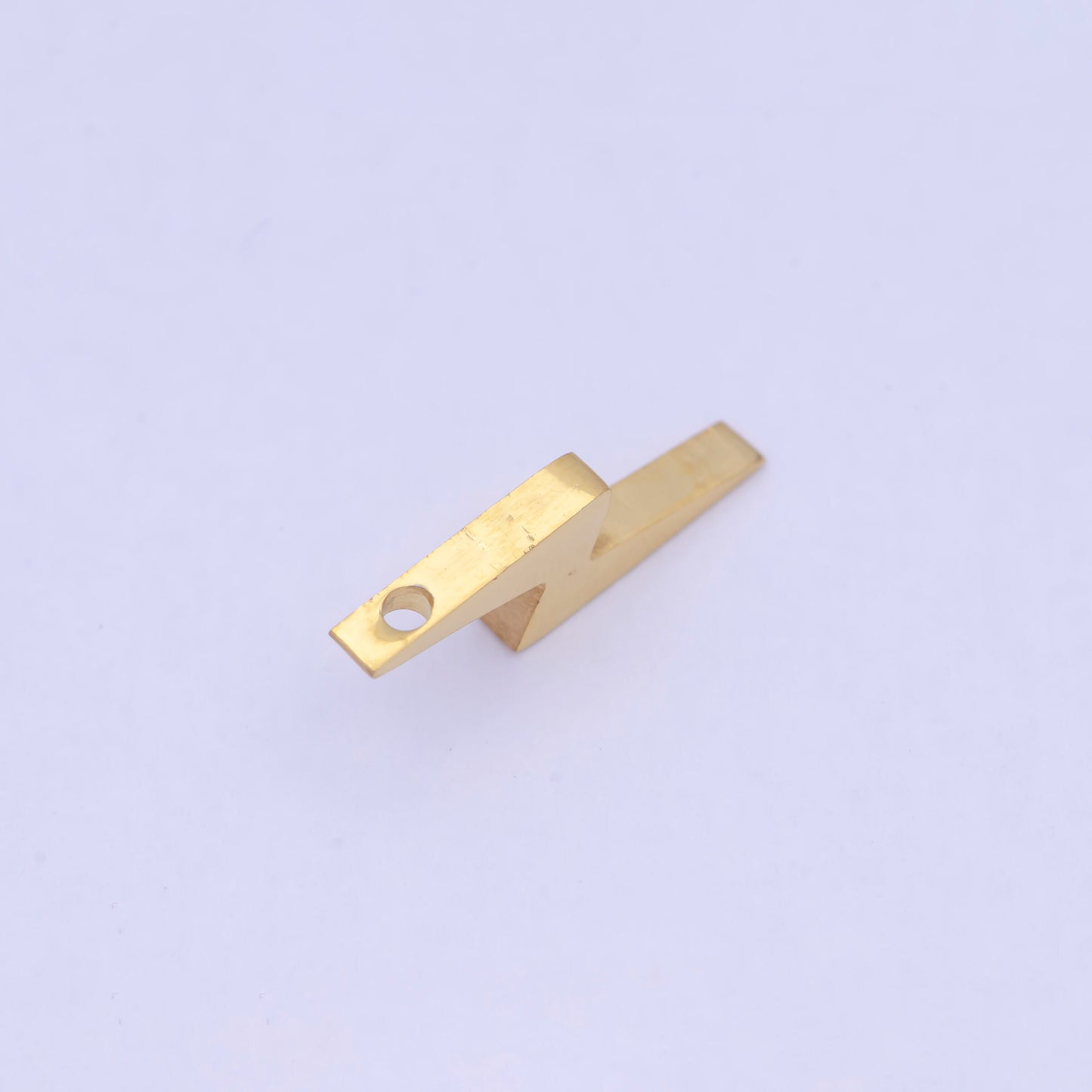 Stainless Steel Thunder Lightning Bolt Charm, Gold Silver Hole Spacer Bead, for DIY Jewelry European Charms Beaded Bracelet | W-837, W-838