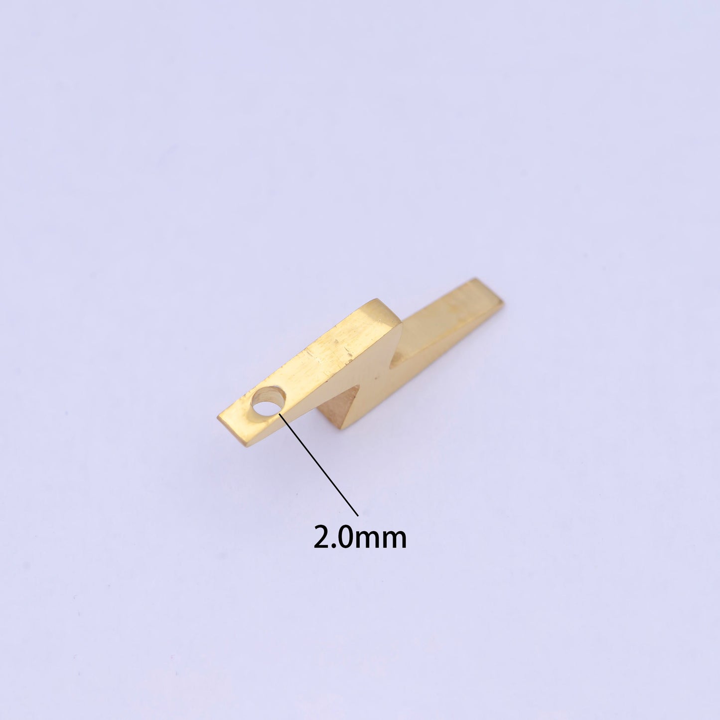 Stainless Steel Thunder Lightning Bolt Charm, Gold Silver Hole Spacer Bead, for DIY Jewelry European Charms Beaded Bracelet | W-837, W-838