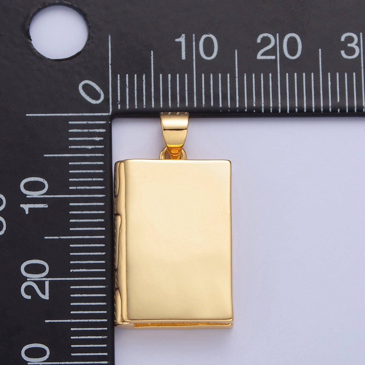 24K Gold Filled Openable Diary Book Pendant, Gold Rectanglular Diary Pendant, Gold Square Medallion for DIY Jewelry | I-313