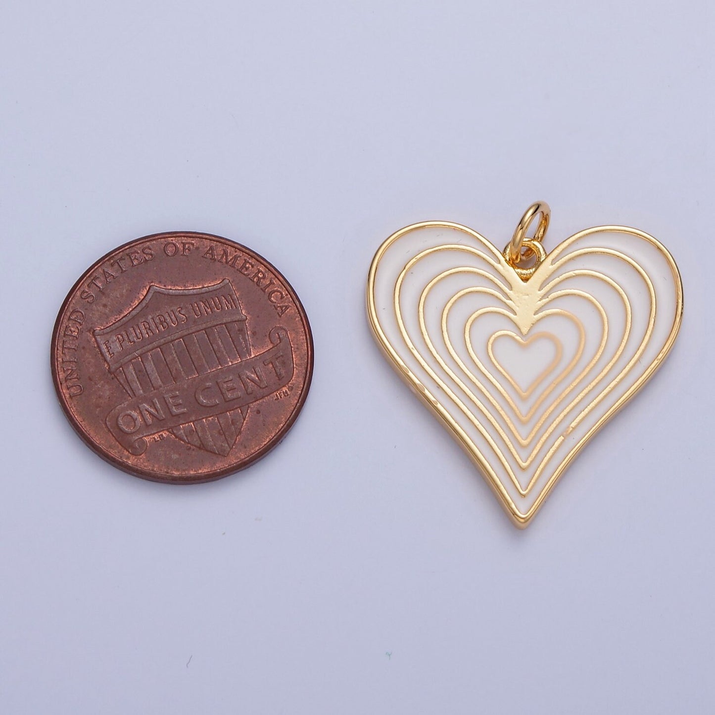 24K Gold FIlled Dainty Growing Heart Charm, Sunburst Heart Growing in Size Pendant, Women Sunburst Heart Pendant Jewelry | W-287