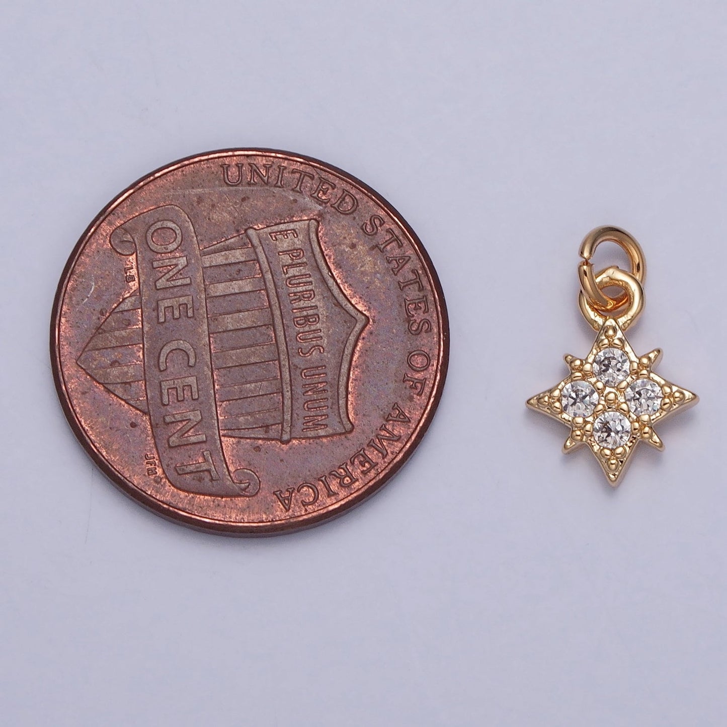 16K Gold Mini North Bright Stars Charm Cubic Zirconia Charm Micro Pave CZ Stars Celestial Pendant For DIY Earring Bracelet Necklace | X-259