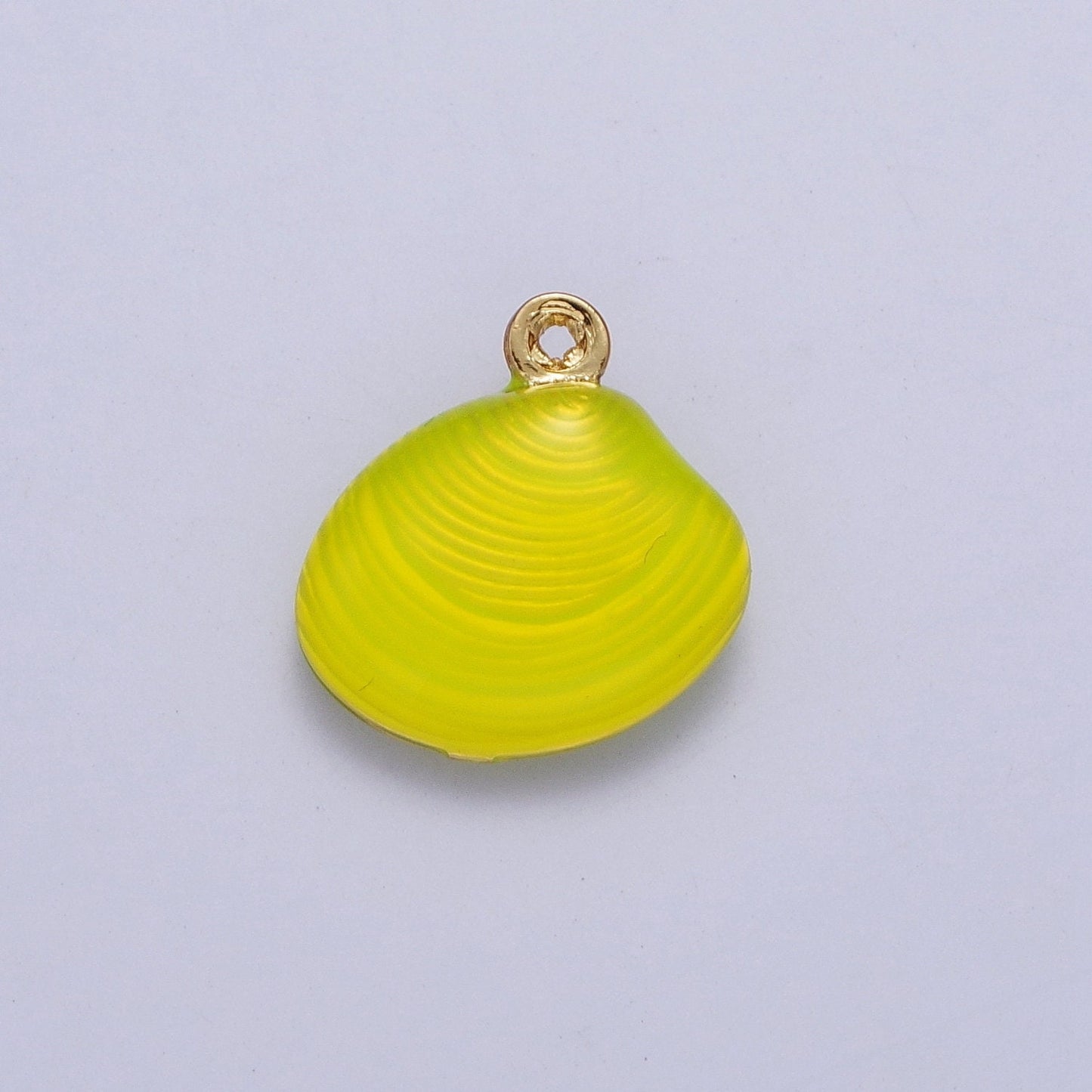 14.3x13.5mm Dainty Neon Colored Clam Shell Pendant, 24K Gold Plated Sea Shell Neon Charm, Beach Sea Life Seashell Charm | AG059-AG061