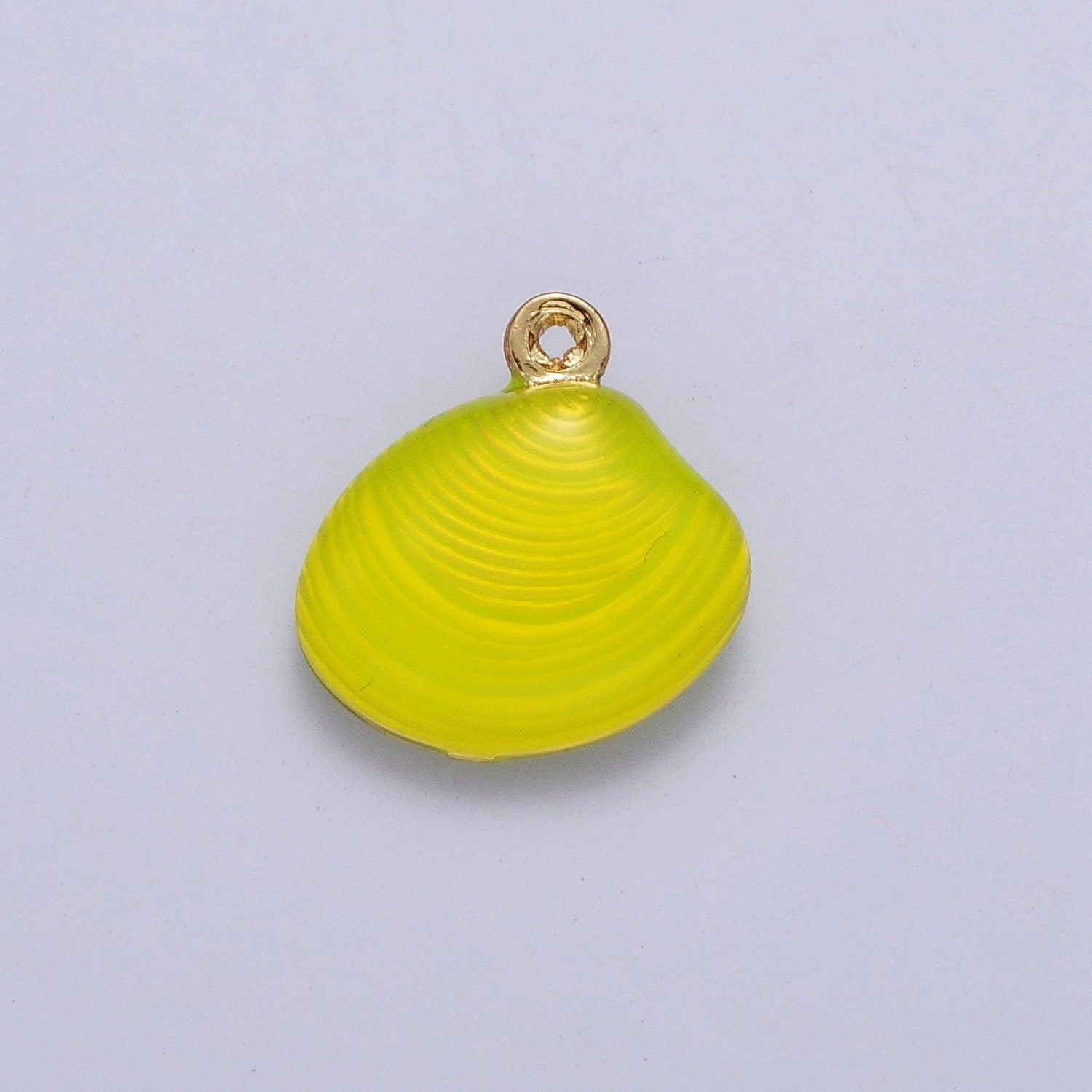 14.3x13.5mm Dainty Neon Colored Clam Shell Pendant, 24K Gold Plated Sea Shell Neon Charm, Beach Sea Life Seashell Charm | AG059-AG061