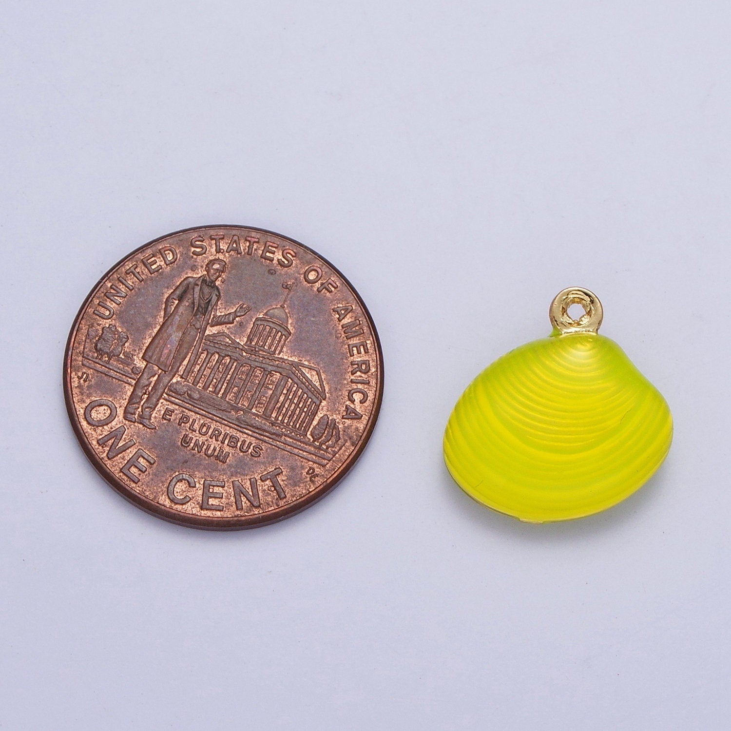 14.3x13.5mm Dainty Neon Colored Clam Shell Pendant, 24K Gold Plated Sea Shell Neon Charm, Beach Sea Life Seashell Charm | AG059-AG061