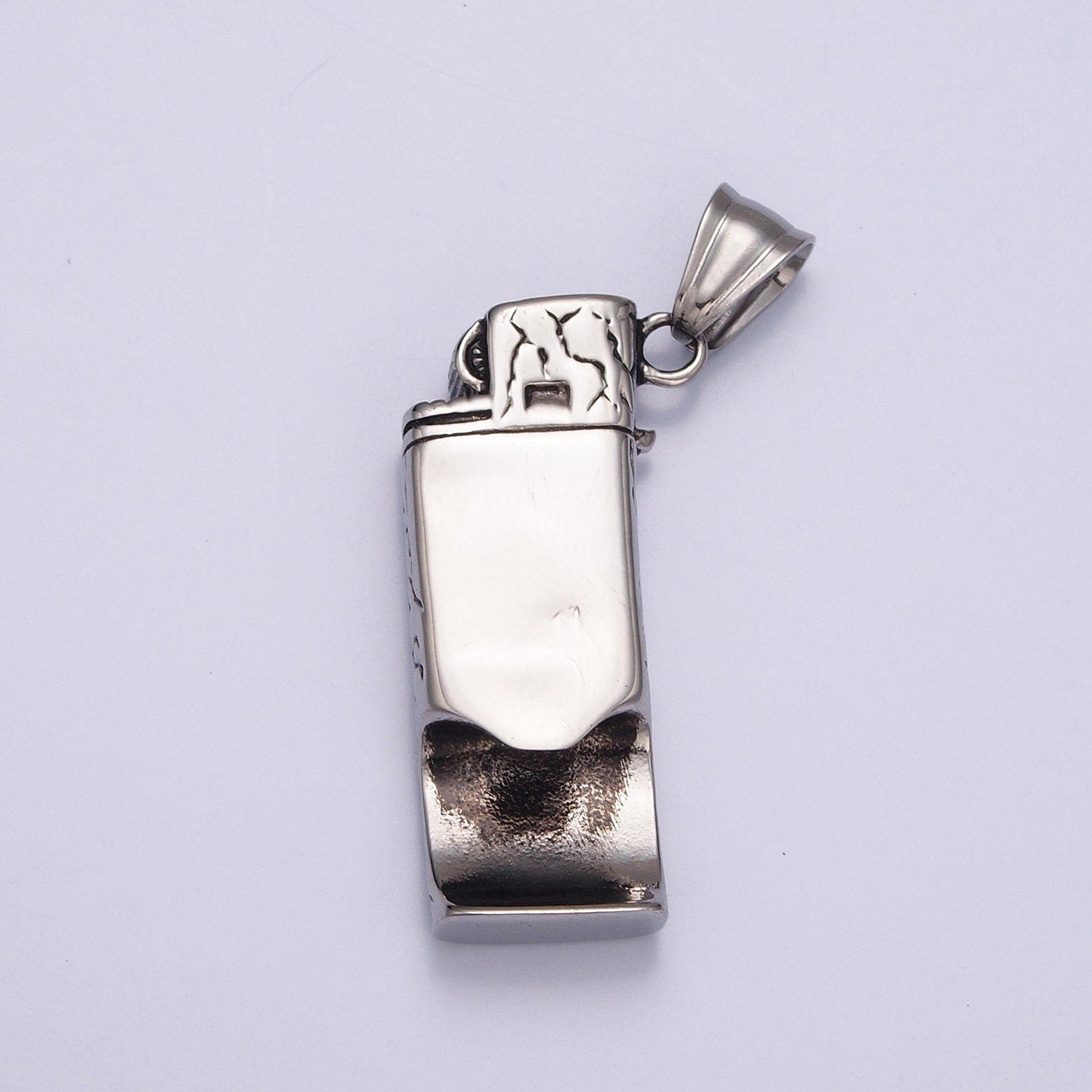 Stainless Steel Portable Abstract Lighter Pendant, Cig Flame Lighter Charms For Jewelry Making | X-640