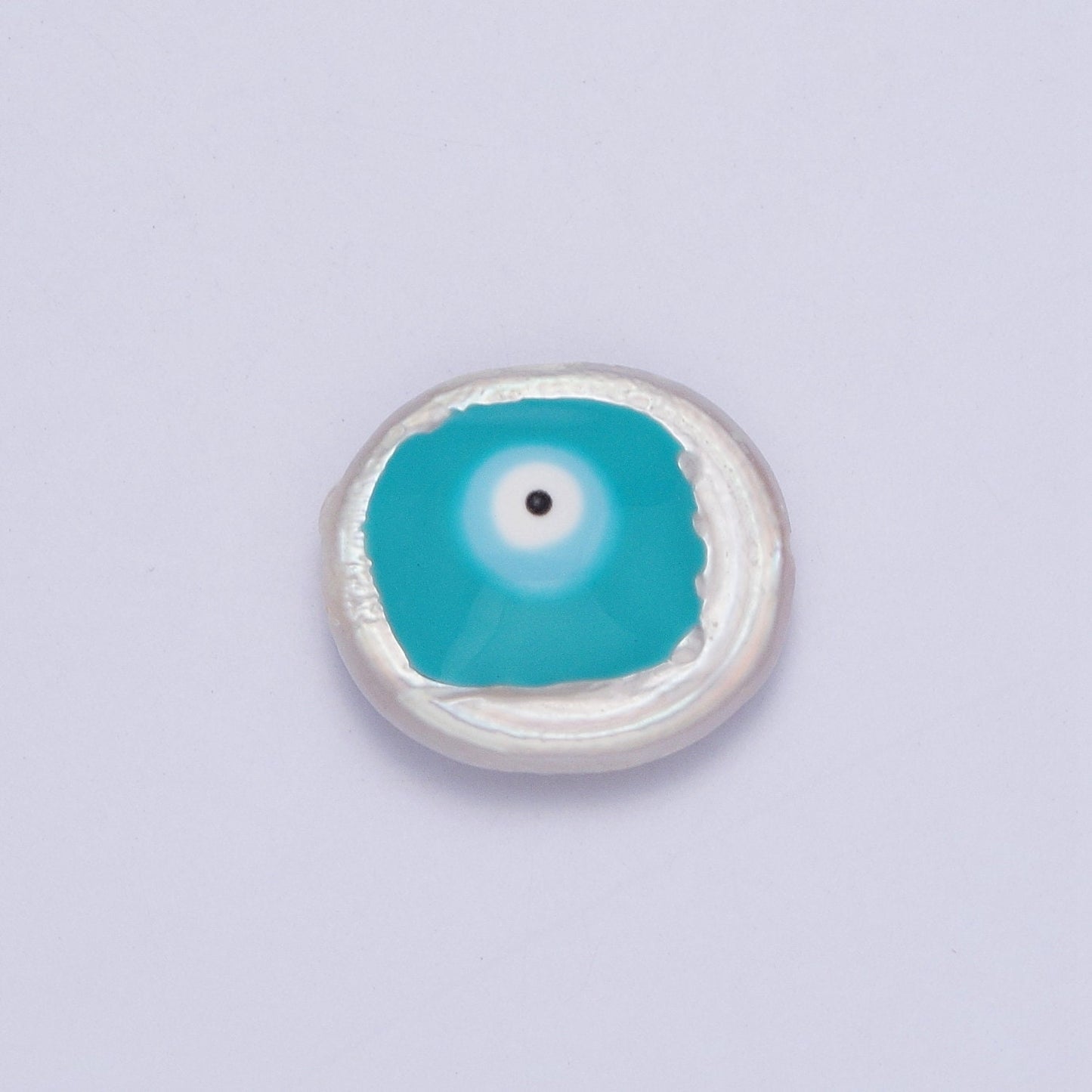 Multicolor Evil Eye Natural Freshwater Pearl Spacer Beads, Evil Eye Baroque-Shaped Gold Filled Spacer Beads | W920-W923