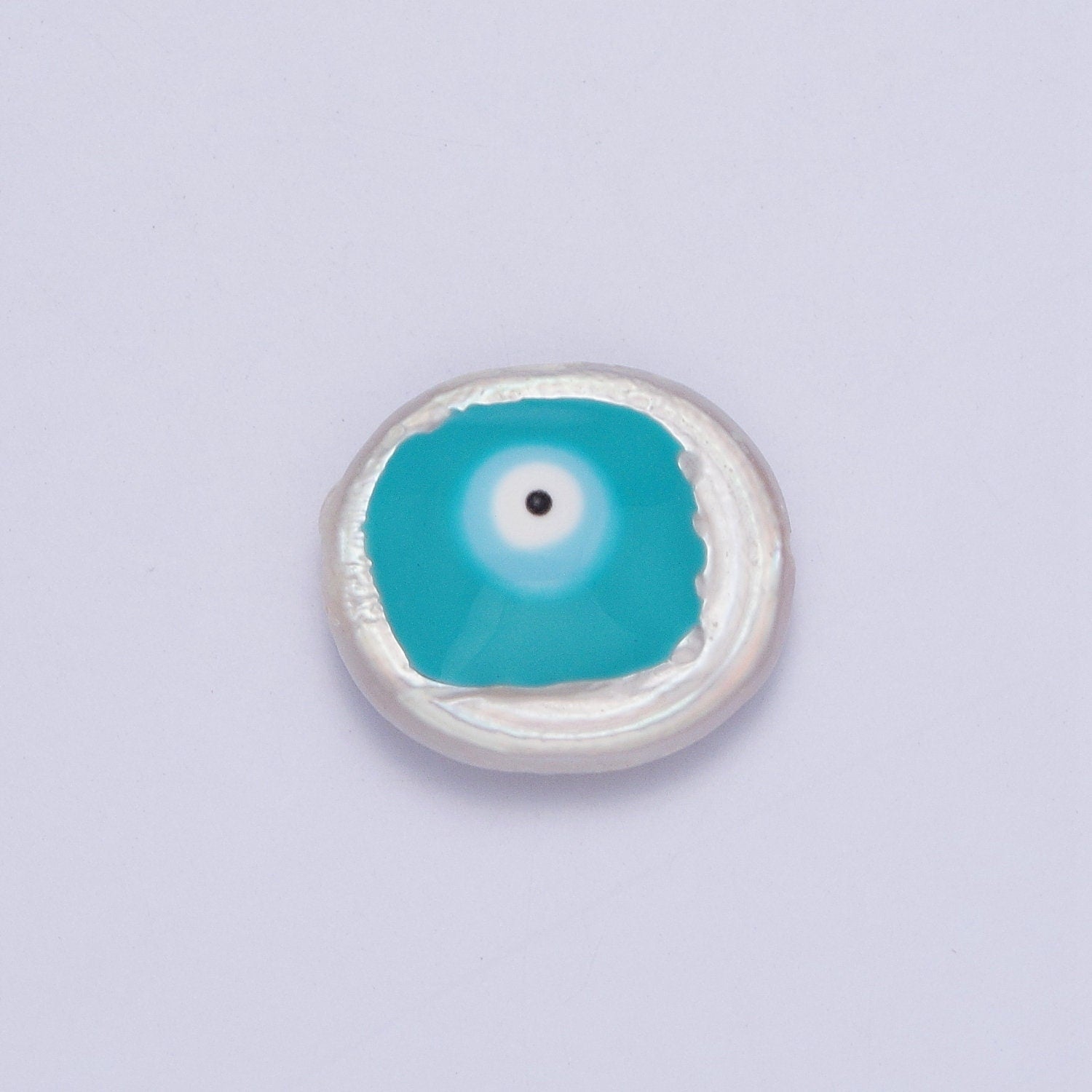 Multicolor Evil Eye Natural Freshwater Pearl Spacer Beads, Evil Eye Baroque-Shaped Gold Filled Spacer Beads | W920-W923
