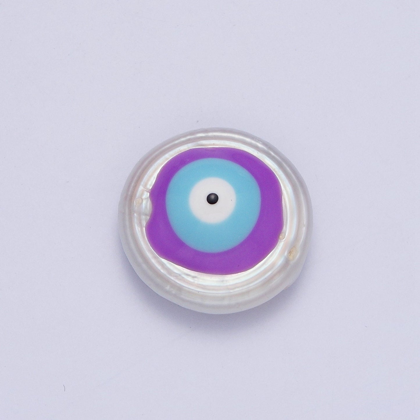 Multicolor Evil Eye Natural Freshwater Pearl Spacer Beads, Evil Eye Baroque-Shaped Gold Filled Spacer Beads | W920-W923