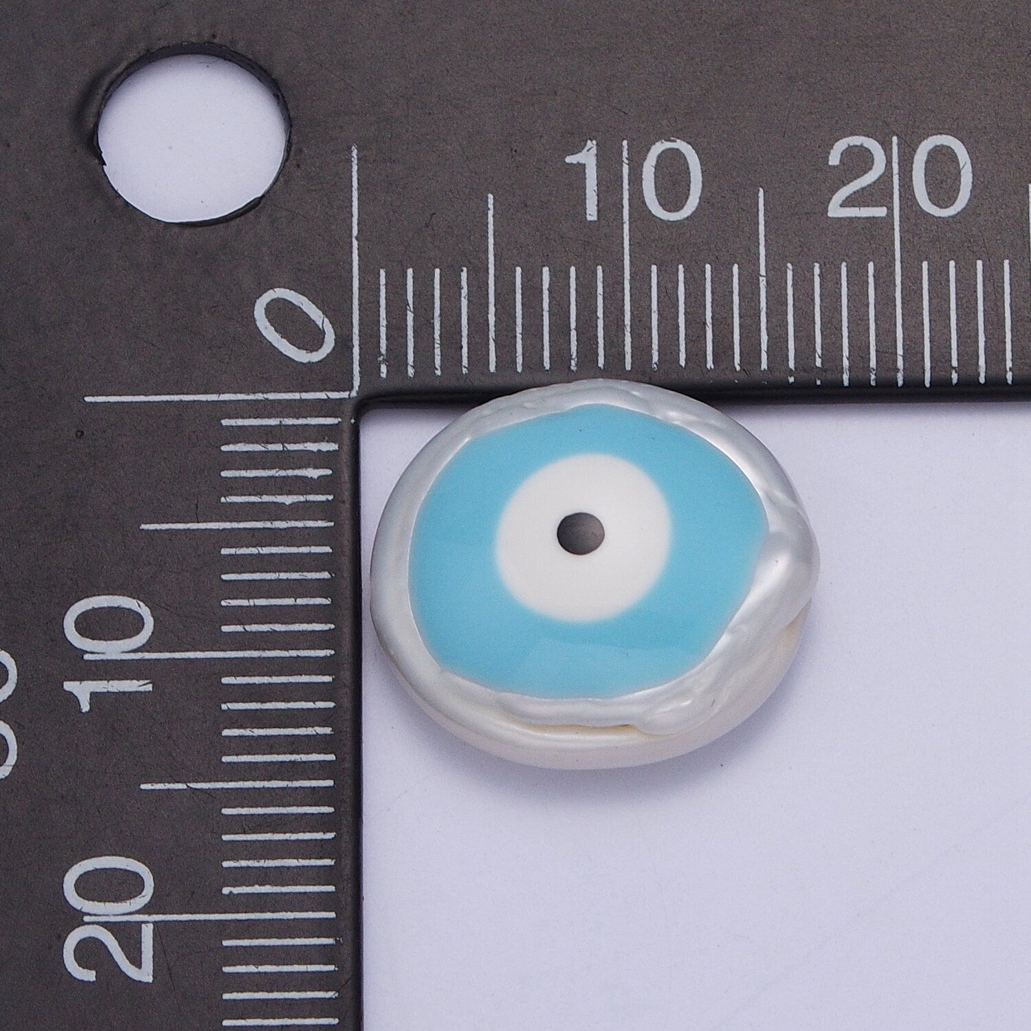 Multicolor Evil Eye Natural Freshwater Pearl Spacer Beads, Evil Eye Baroque-Shaped Gold Filled Spacer Beads | W920-W923