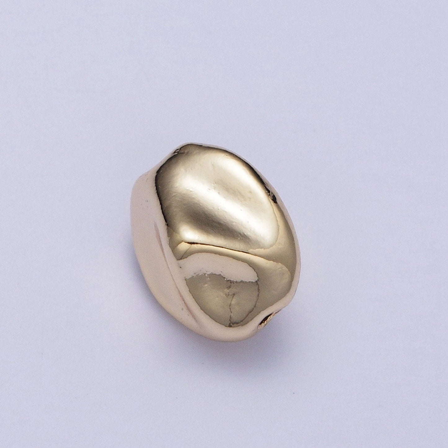 Tiny Abstract Dented Shape 10.7mm x 9.2mm Bead Spacer, Gold Silver Plated Dented Bead Spacer for DIY Jewelry Making | W-928, W-929