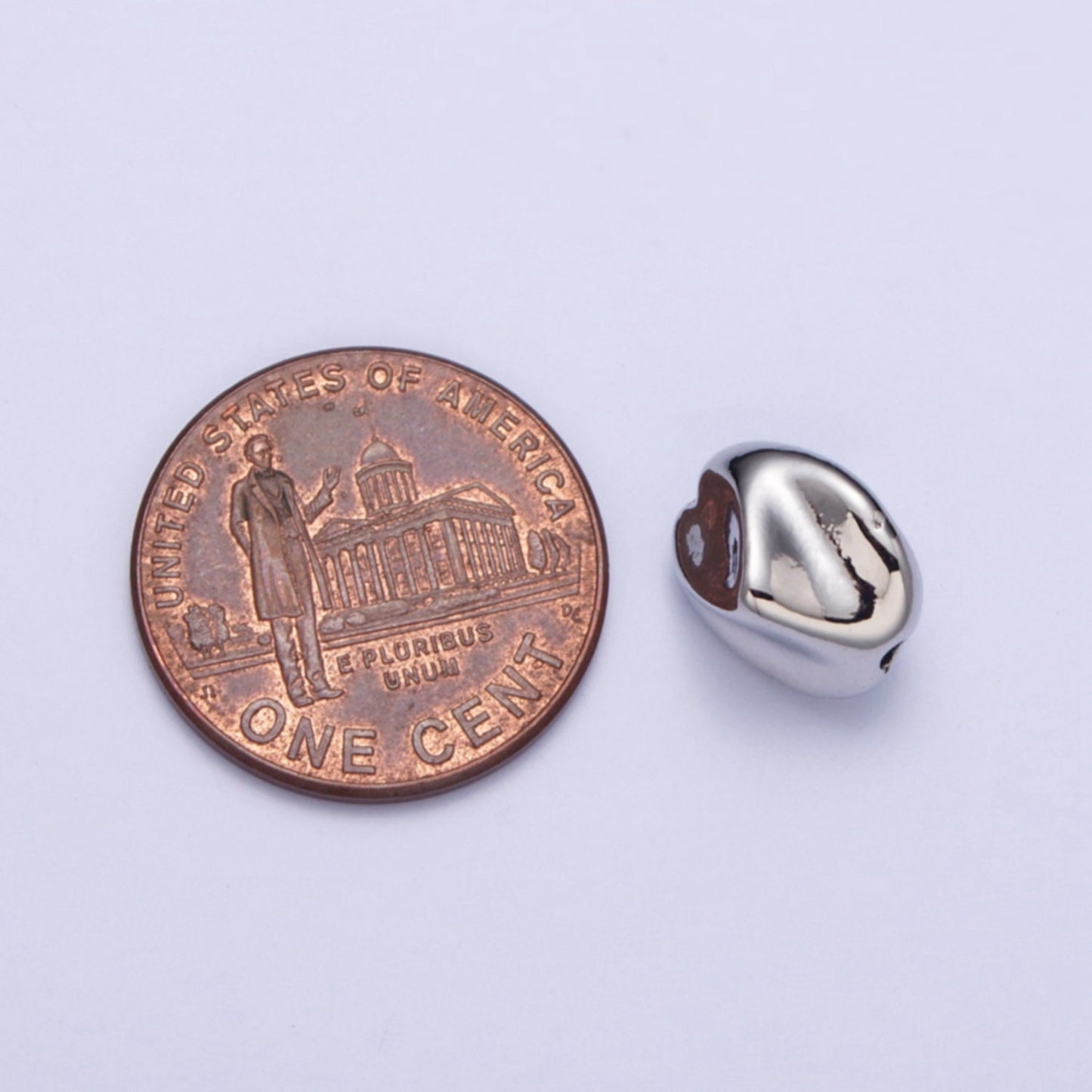 Tiny Abstract Dented Shape 10.7mm x 9.2mm Bead Spacer, Gold Silver Plated Dented Bead Spacer for DIY Jewelry Making | W-928, W-929