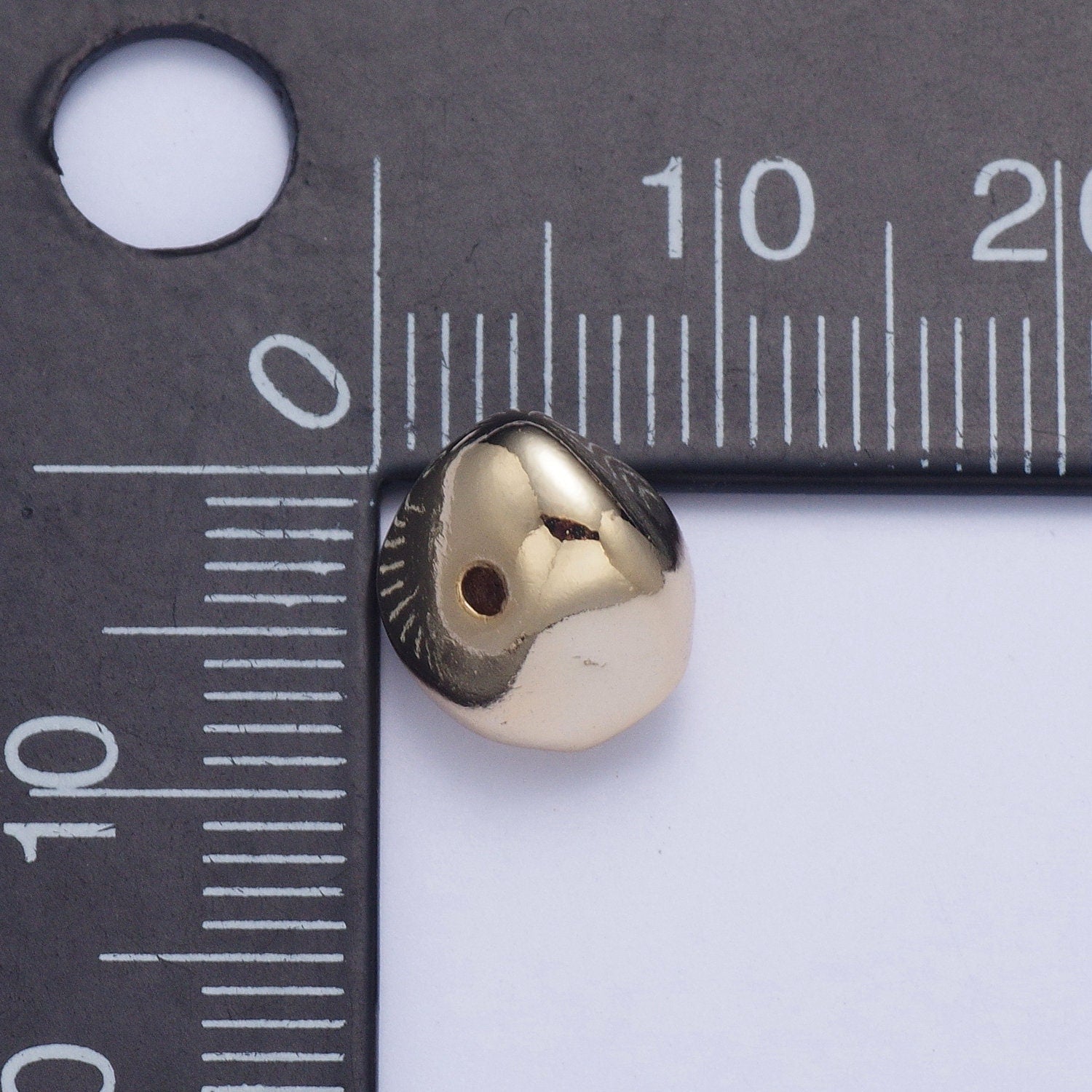 Tiny Abstract Round-ish 7.4mm x 9.4mm Bead Spacer, Gold Silver Plated Abstract Bead Spacer for DIY Jewelry Making | W-926, W-927