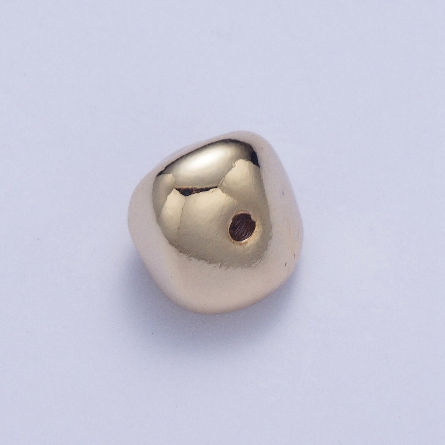 Tiny Abstract Round-ish 7.4mm x 9.4mm Bead Spacer, Gold Silver Plated Abstract Bead Spacer for DIY Jewelry Making | W-926, W-927