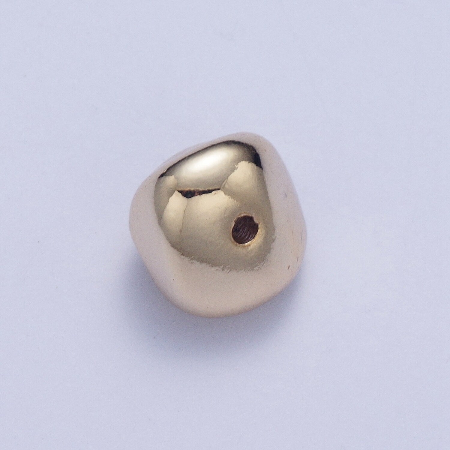 Tiny Abstract Round-ish 7.4mm x 9.4mm Bead Spacer, Gold Silver Plated Abstract Bead Spacer for DIY Jewelry Making | W-926, W-927