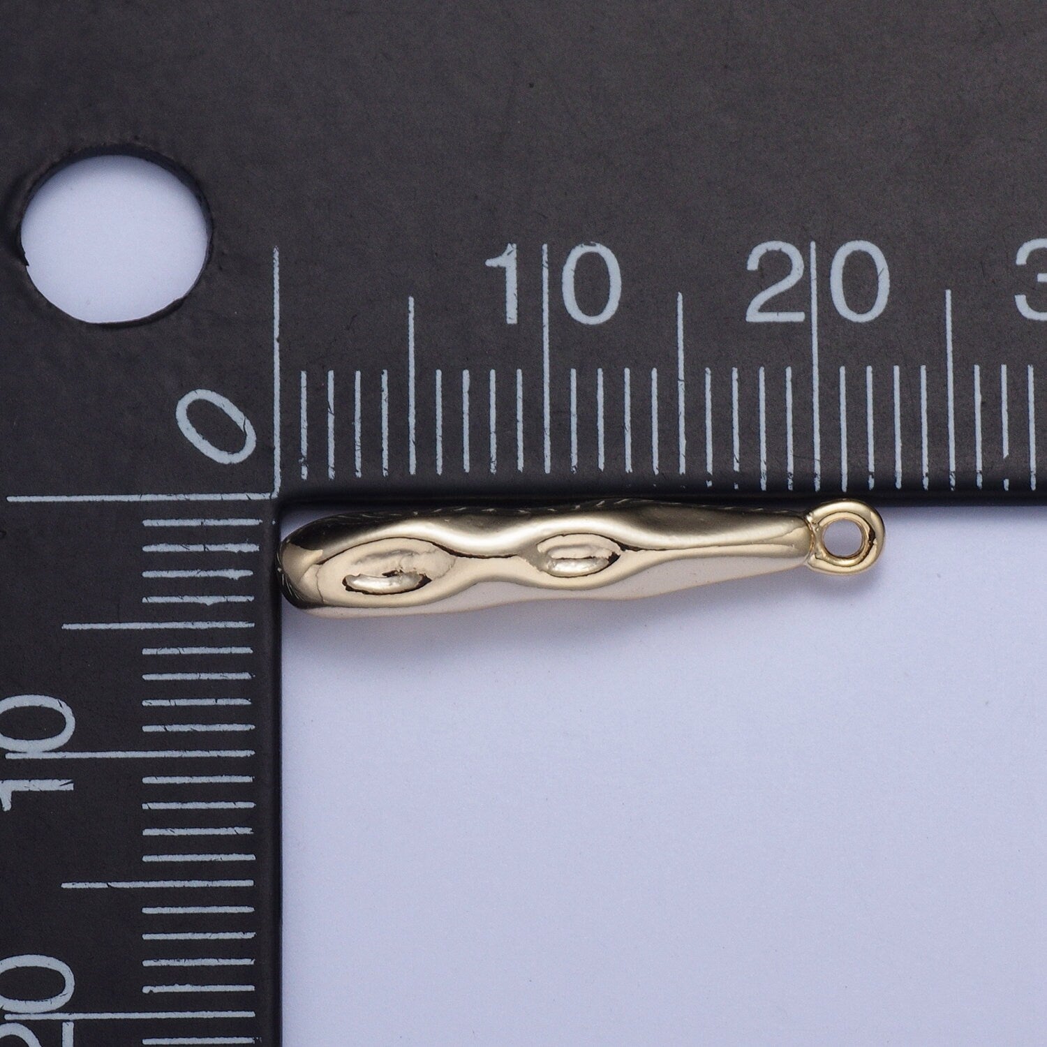 Long Abstract Dented Cave Man Sticks Pendant, Gold Silver Plated Dented Sticks Charm for Jewelry Making | X-700, X-701