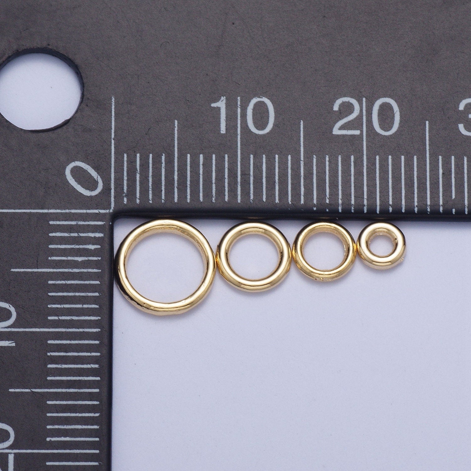 19 gauge 24K Gold Plated Closed/Soldered Jump Rings (4 Sizes) for Jewelry Making | L-925~L-928
