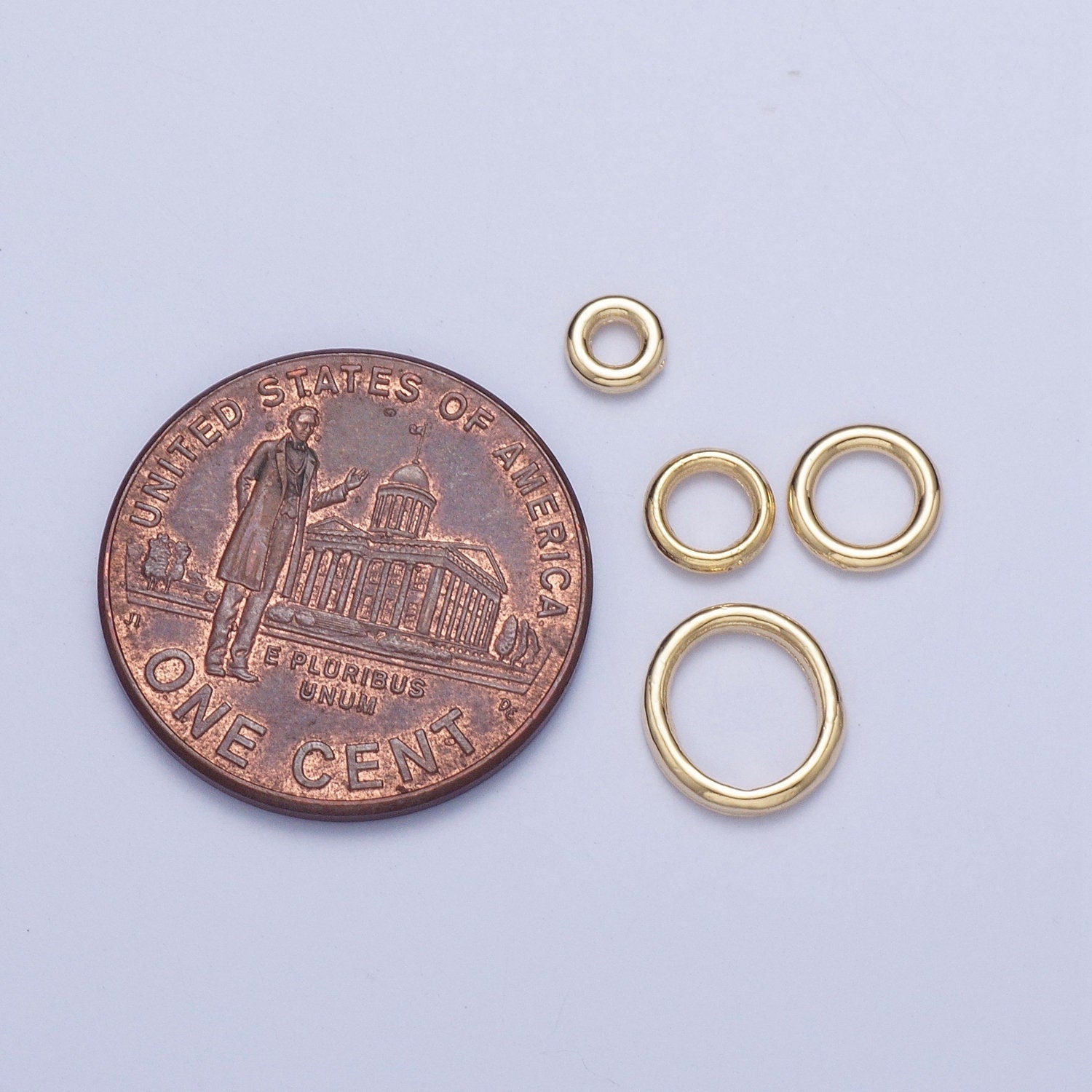 19 gauge 24K Gold Plated Closed/Soldered Jump Rings (4 Sizes) for Jewelry Making | L-925~L-928