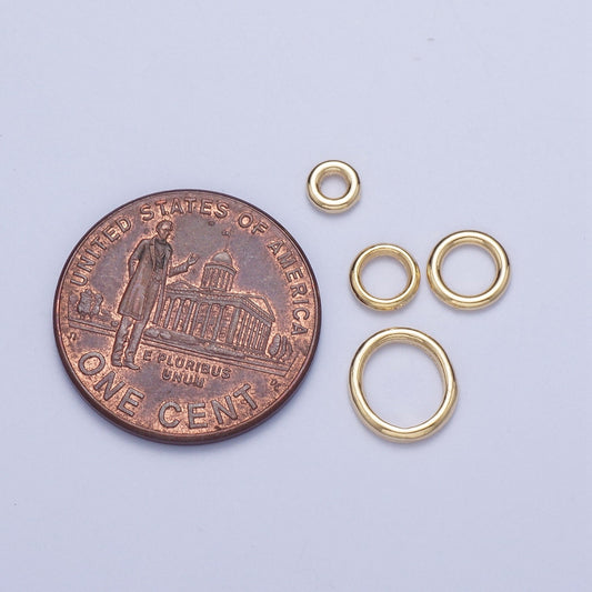 19 gauge 24K Gold Plated Closed/Soldered Jump Rings (4 Sizes) for Jewelry Making | L-925~L-928