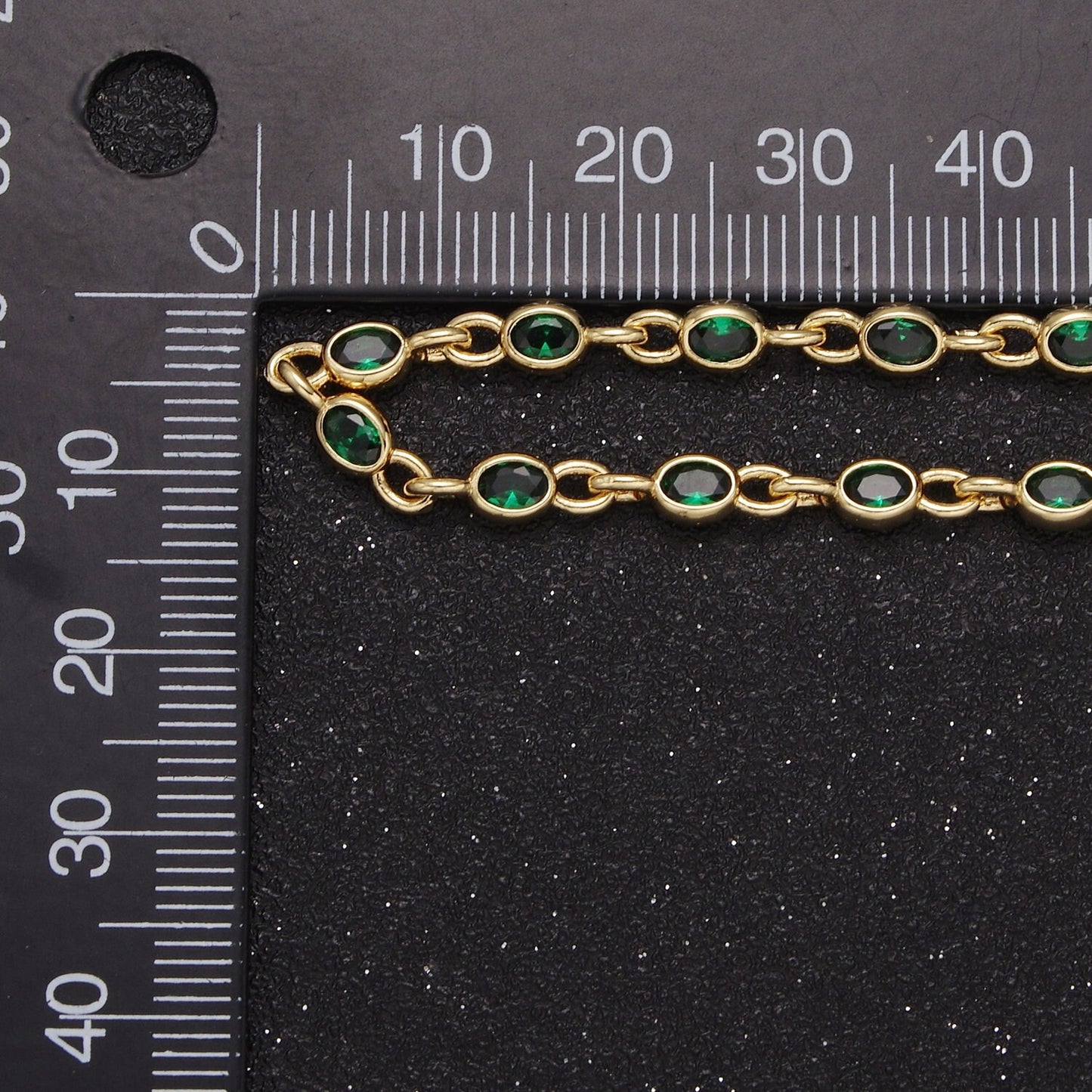 5MM Oval Cut Bezel Chain by Yard, 14K Gold Filled Station Necklace CZ Diamond by Yard for Necklace Bracelet Jewelry Making | Roll-770