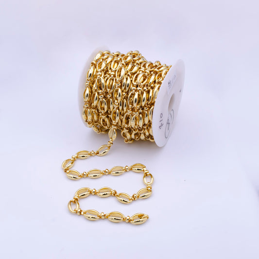Gold Silver Unfinished Chunky Oval Cable Link by Yard, Bold Gold Filled Chain Bulk Wholesale for Statement Jewelry | ROLL-799, -800