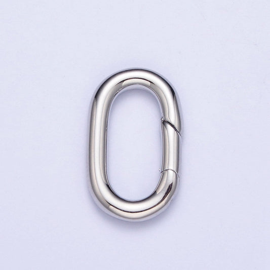 Oval Spring Clasp, Gold Silver Spring Carabiner Clasp, Dainty Minimalist Clasp for Jewelry Making | L-818, L-819