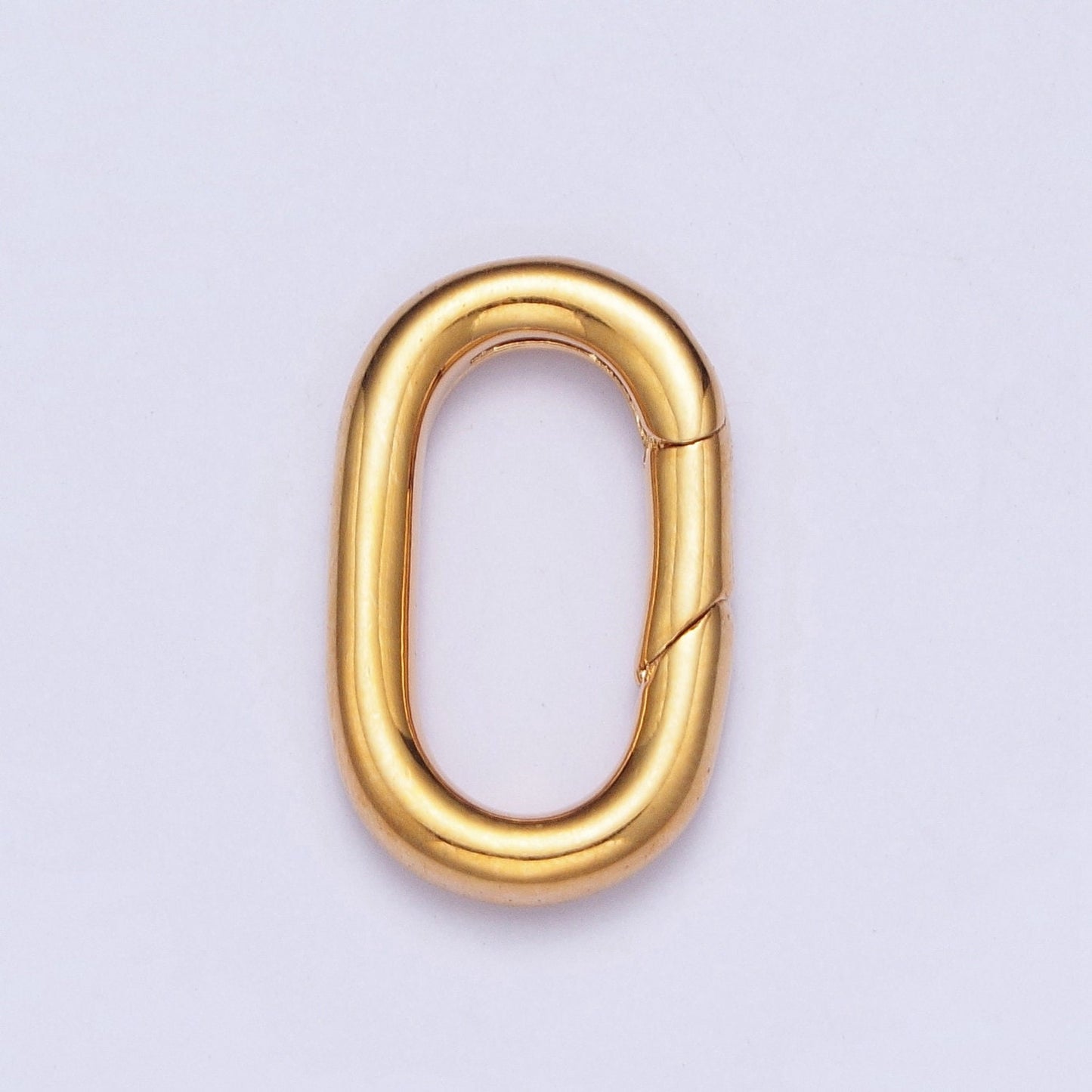 Oval Spring Clasp, Gold Silver Spring Carabiner Clasp, Dainty Minimalist Clasp for Jewelry Making | L-818, L-819
