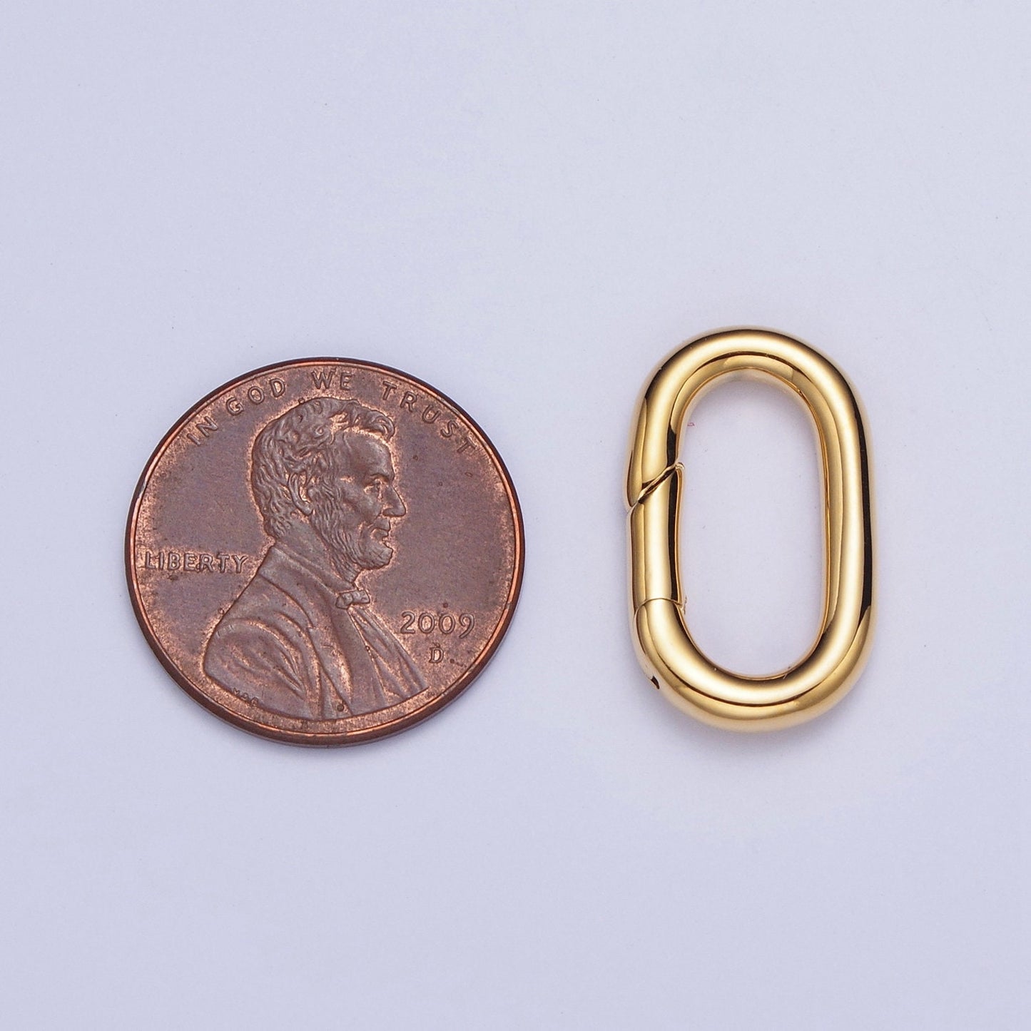 24K Gold Filled Simple Oval Spring Clasp, Minimalistic Gate Clasp, Pull Clasp, Spring Gate Oval | L-821