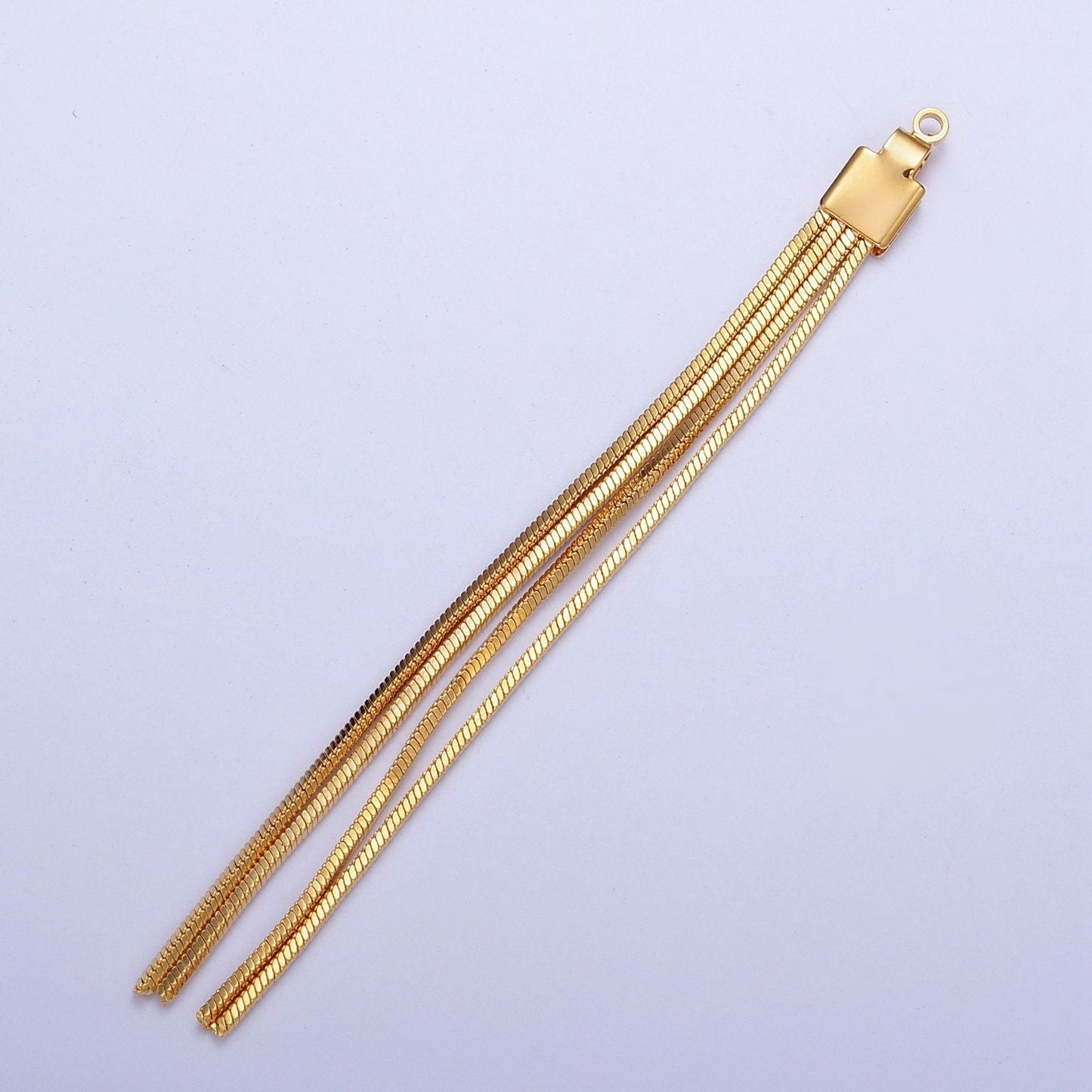 66.0mm Gold Four Box Chain Tassels Charm, Jewelry Supply For DIY Making | L-836
