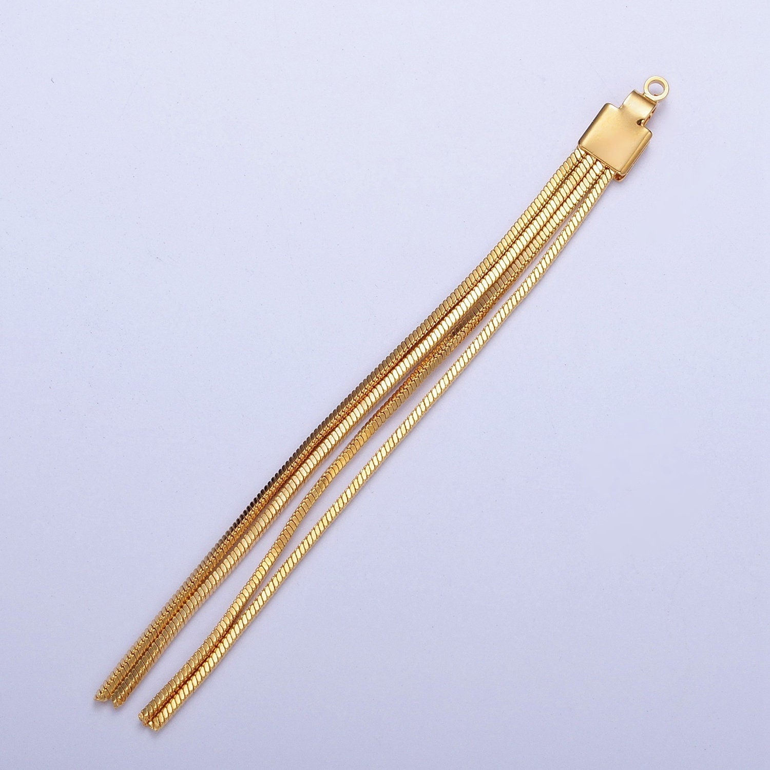66.0mm Gold Four Box Chain Tassels Charm, Jewelry Supply For DIY Making | L-836