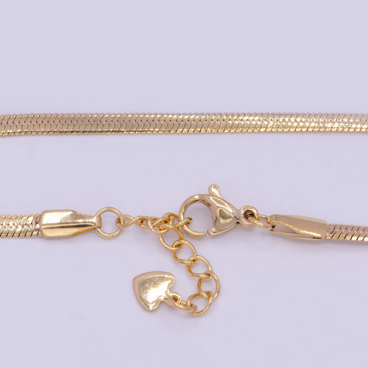 3.0mm, 4.0mm, 5.0mm Gold Herringbone Chain Bracelets, 24K Gold Filled 7.0" + 1.0" Extender Stack Bracelets | WA-928, WA-927, WA-929
