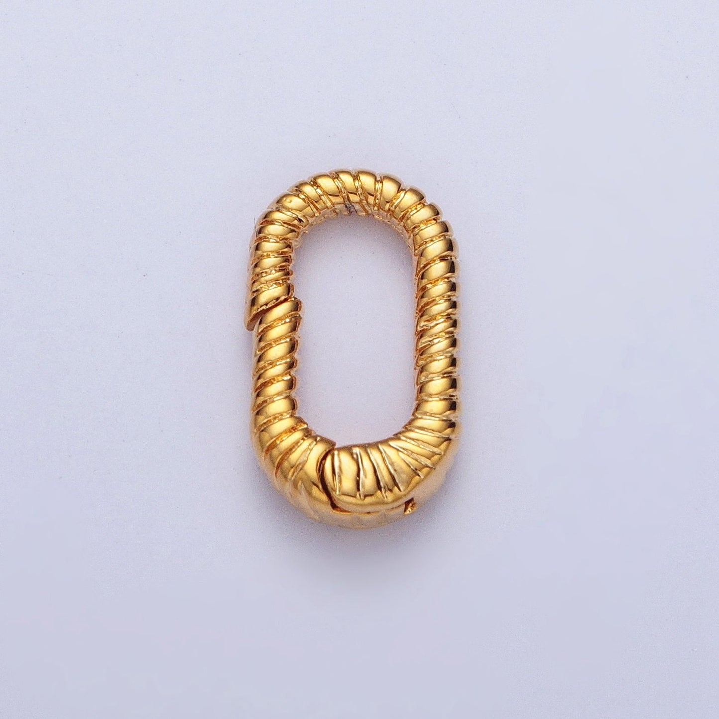 Dainty Oval Twisted Spring Clasp, Gold Silver Filled Gate Pull Clasp, Oval Spring Gate Clasp Jewelry Supply | L-868