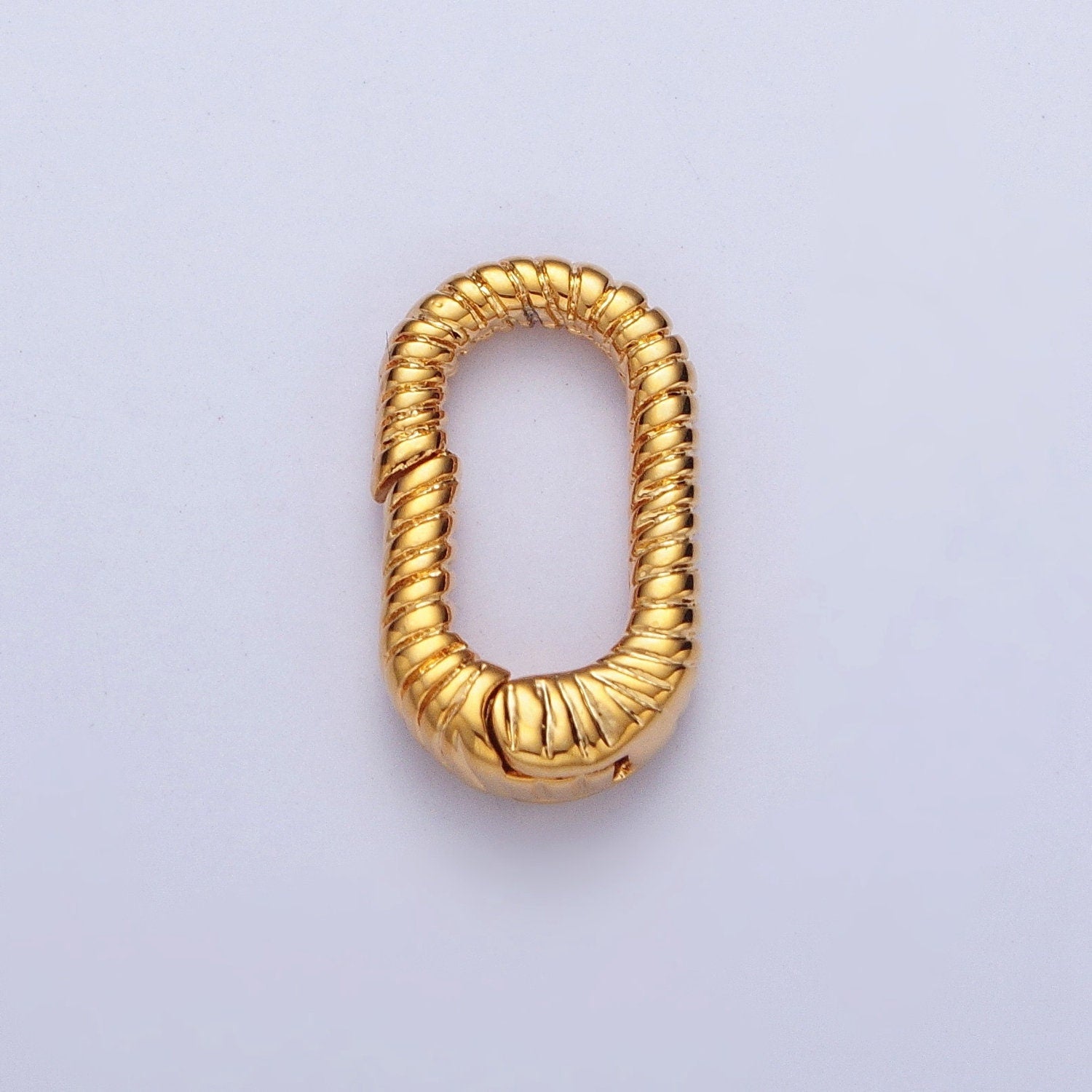 Dainty Oval Twisted Spring Clasp, Gold Silver Filled Gate Pull Clasp, Oval Spring Gate Clasp Jewelry Supply | L-868