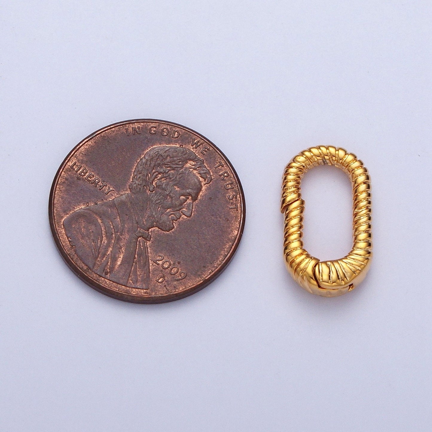 Dainty Oval Twisted Spring Clasp, Gold Silver Filled Gate Pull Clasp, Oval Spring Gate Clasp Jewelry Supply | L-868