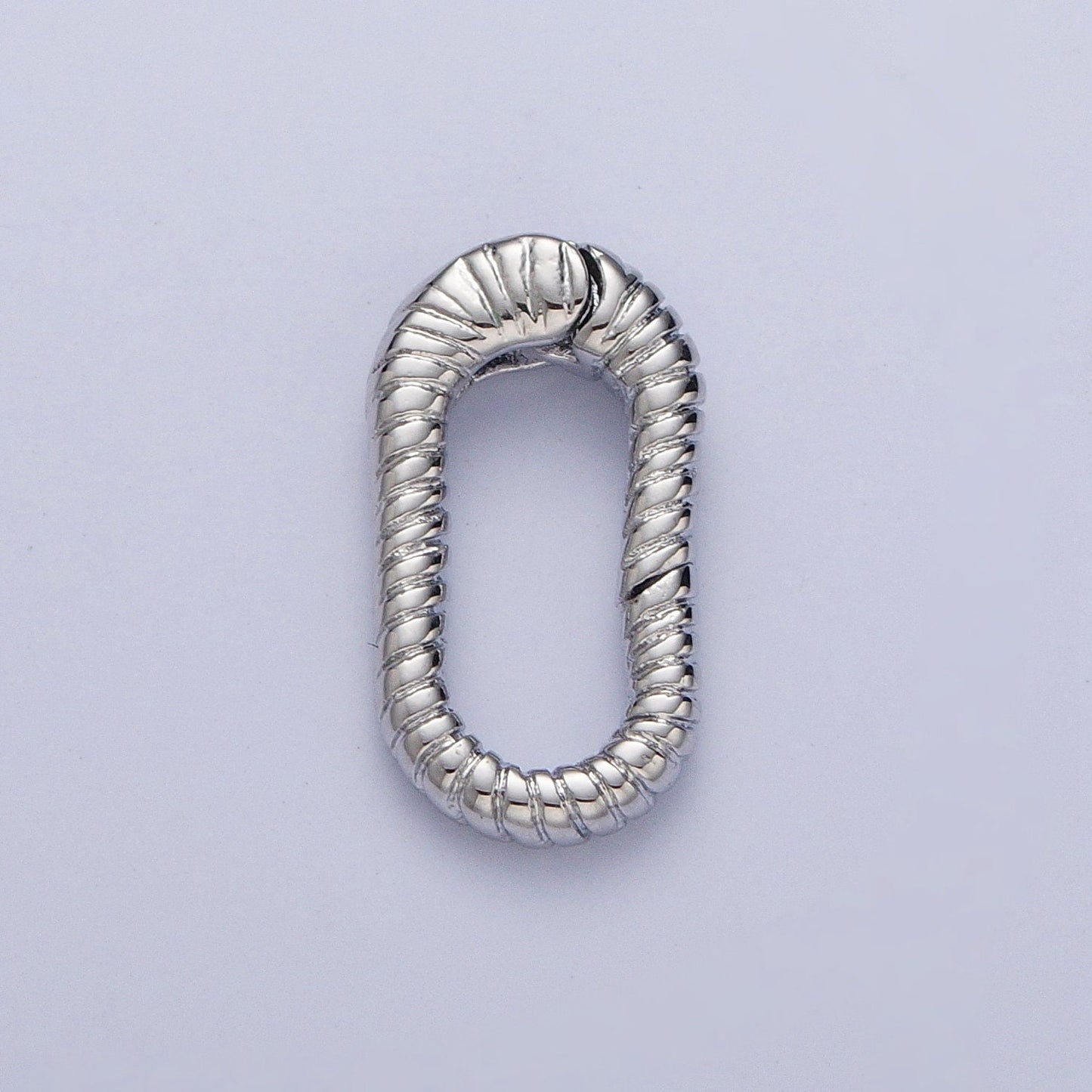 Dainty Oval Twisted Spring Clasp, Gold Silver Filled Gate Pull Clasp, Oval Spring Gate Clasp Jewelry Supply | L-868