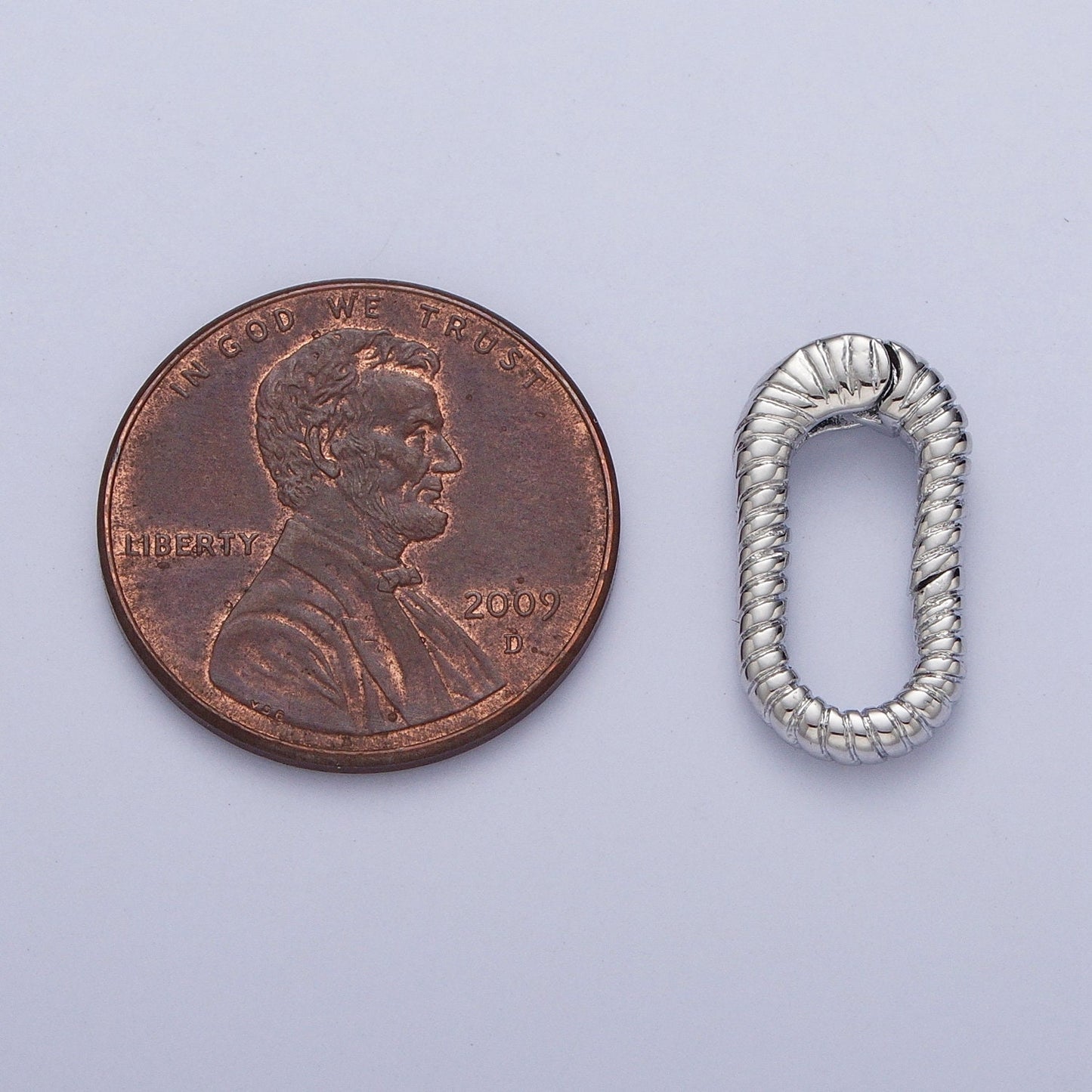 Dainty Oval Twisted Spring Clasp, Gold Silver Filled Gate Pull Clasp, Oval Spring Gate Clasp Jewelry Supply | L-868