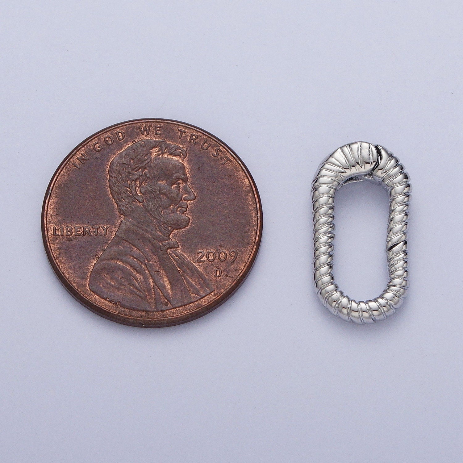 Dainty Oval Twisted Spring Clasp, Gold Silver Filled Gate Pull Clasp, Oval Spring Gate Clasp Jewelry Supply | L-868