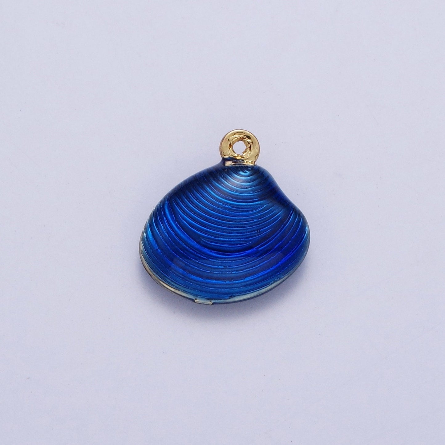 14.3x13.5mm Dainty Neon Colored Clam Shell Pendant, 24K Gold Plated Sea Shell Neon Charm, Beach Sea Life Seashell Charm | AG059-AG061