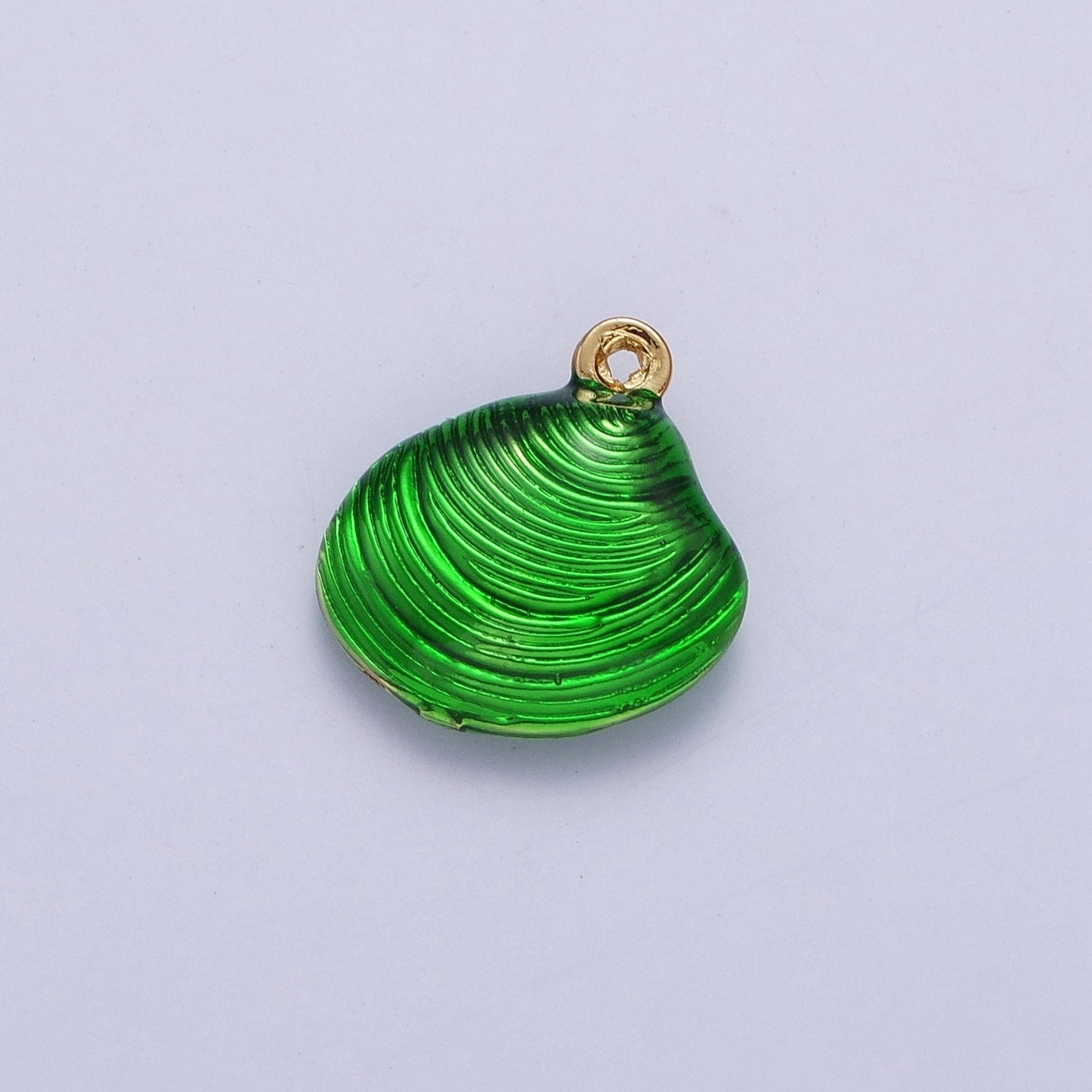 14.3x13.5mm Dainty Neon Colored Clam Shell Pendant, 24K Gold Plated Sea Shell Neon Charm, Beach Sea Life Seashell Charm | AG059-AG061