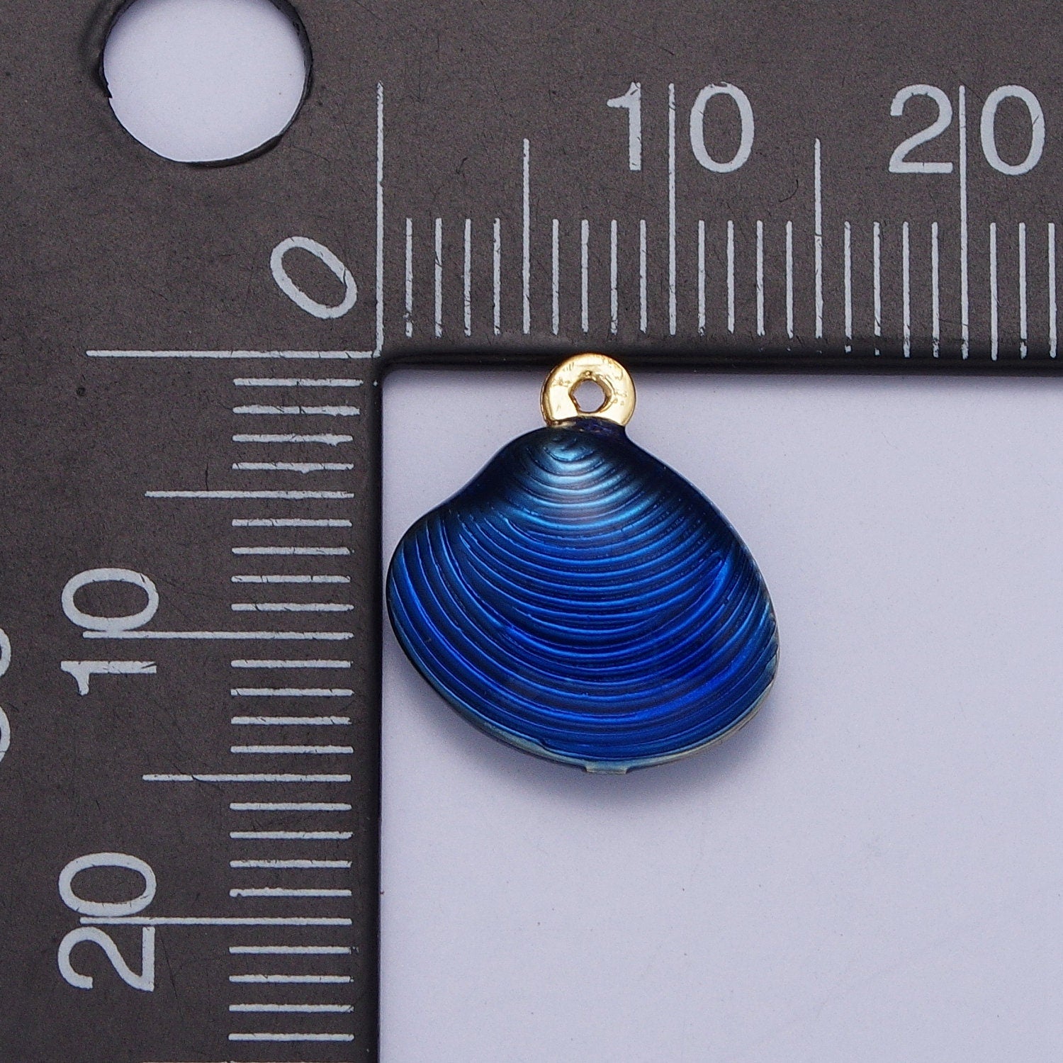 14.3x13.5mm Dainty Neon Colored Clam Shell Pendant, 24K Gold Plated Sea Shell Neon Charm, Beach Sea Life Seashell Charm | AG059-AG061