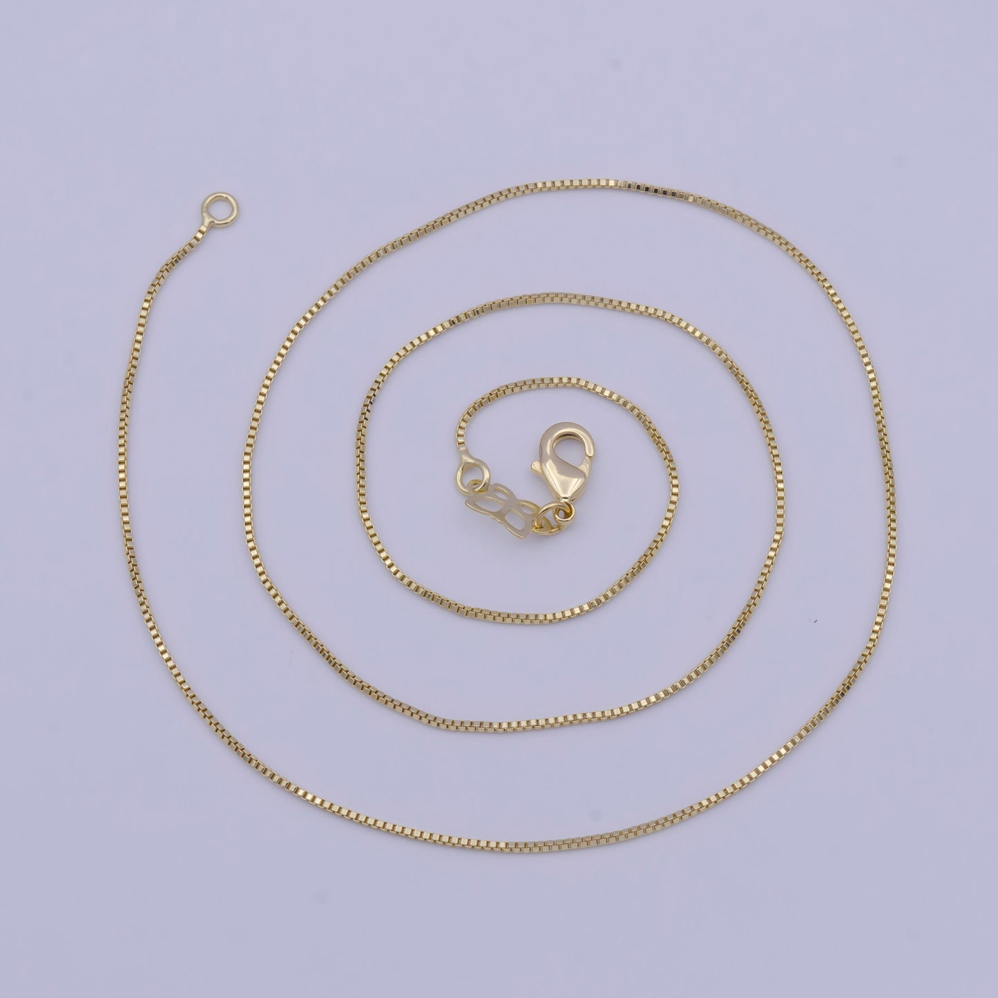 0.8mm Dainty Chain Box Necklace, 14k Gold Filled 18.0" or 20.0" Simple Box Link Ready to Wear Necklace | WA-1111