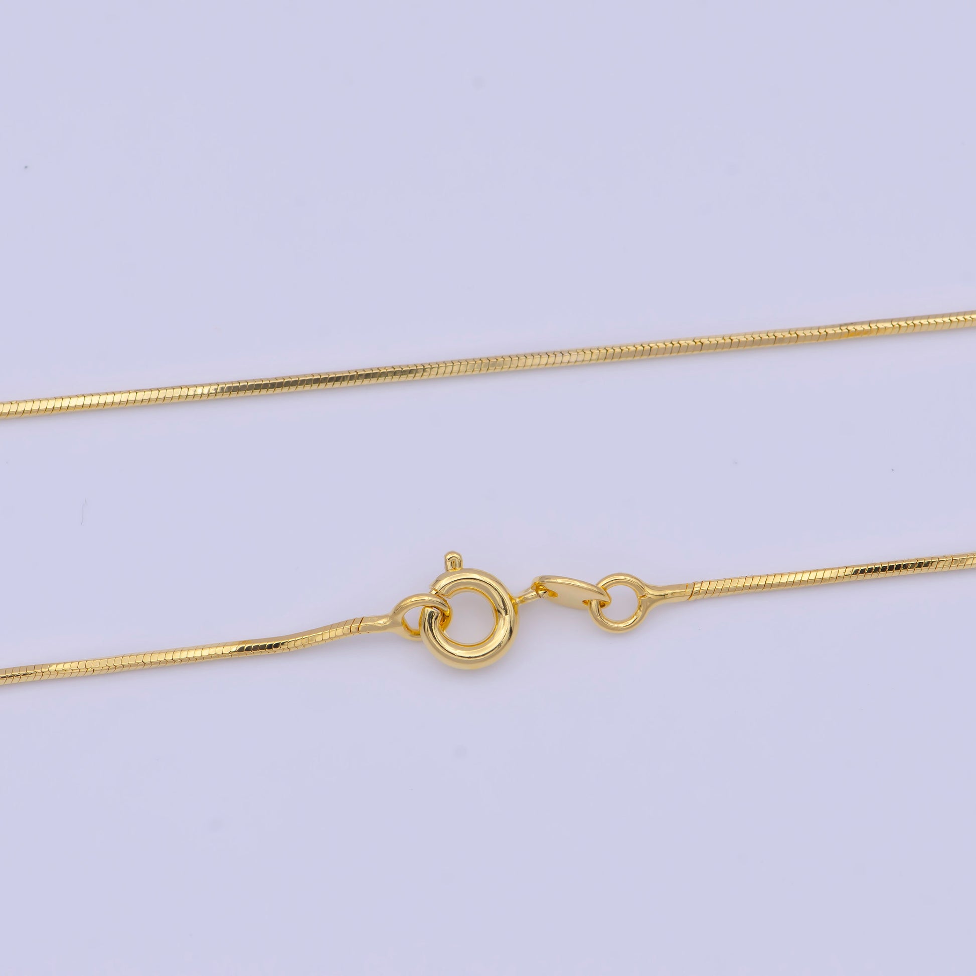 0.9mm Gold Snake Chain Necklace, 24K Gold Plated 13.8" Snake Link Ready to Wear Necklace | WA-1147